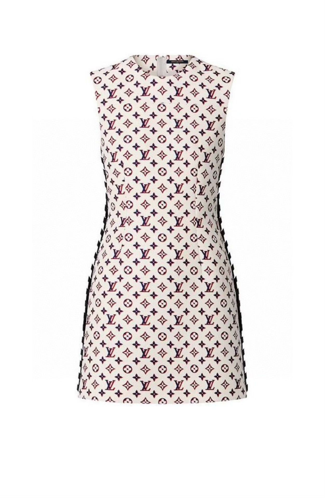 Louis Vuitton LV Full Logo Print Sleeveless Dress Size XXS / US 00 / IT 34 - 7 Thumbnail