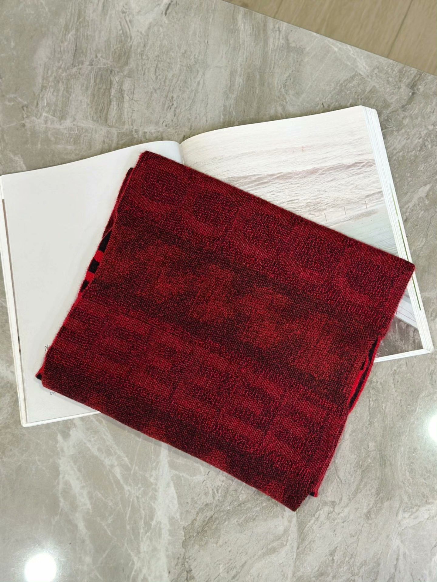 Givenchy GIVENCHY Black Red Casual Printed Scarf Size ONE SIZE - 2 Thumbnail