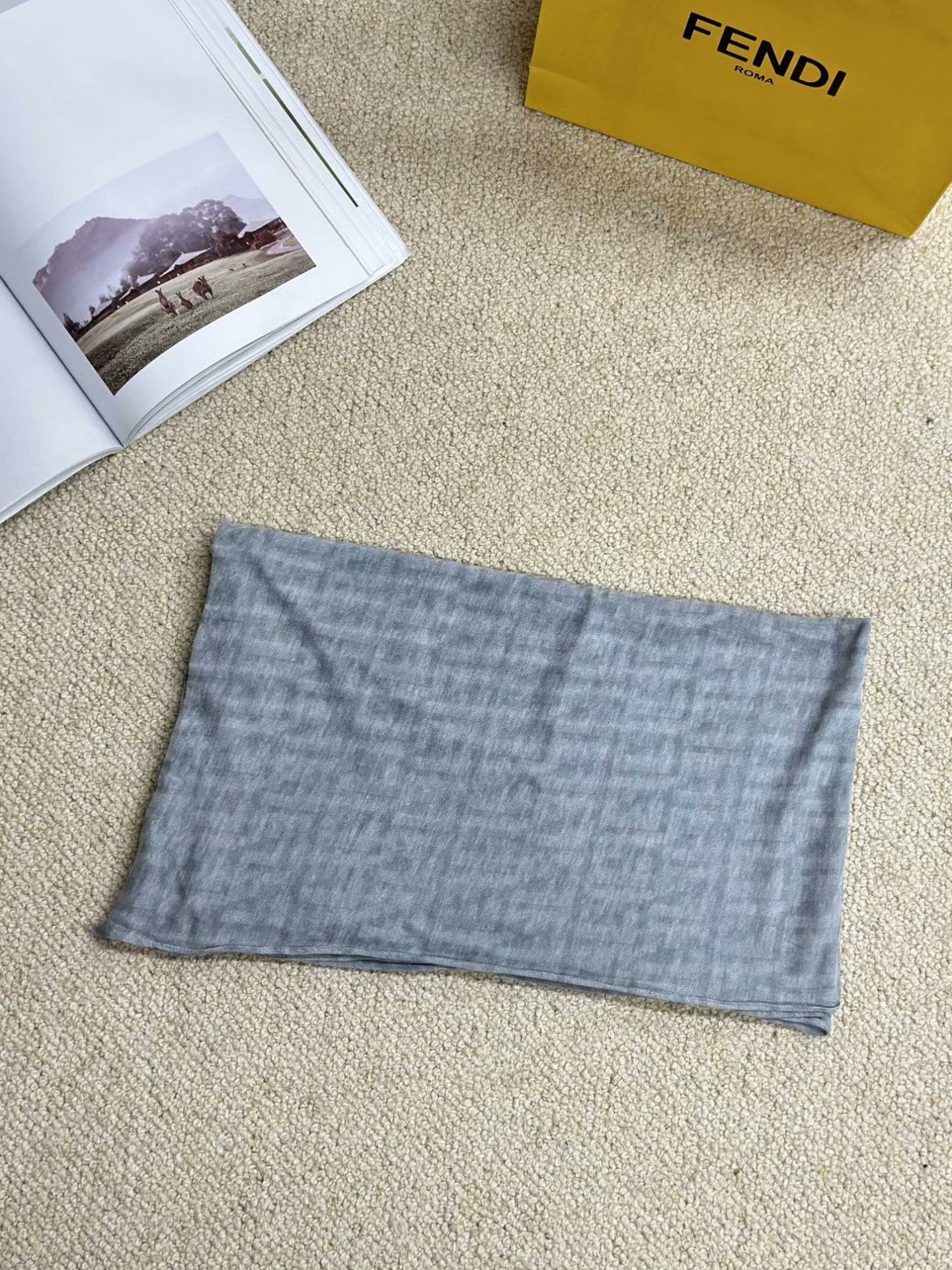 Fendi FENDI Light Blue Jacquard Long Scarf Size ONE SIZE - 2 Thumbnail
