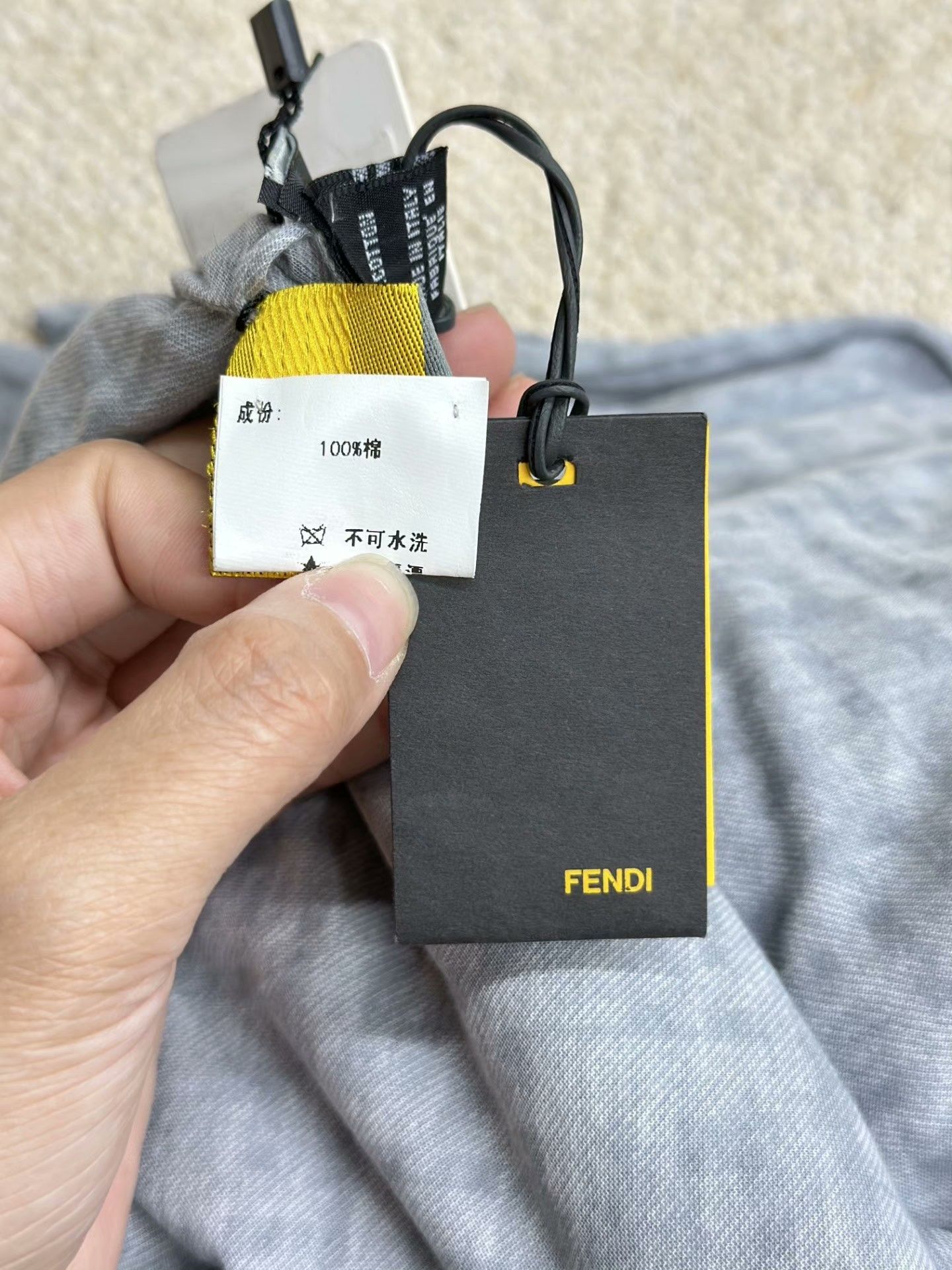 Fendi FENDI Light Blue Jacquard Long Scarf Size ONE SIZE - 6 Thumbnail