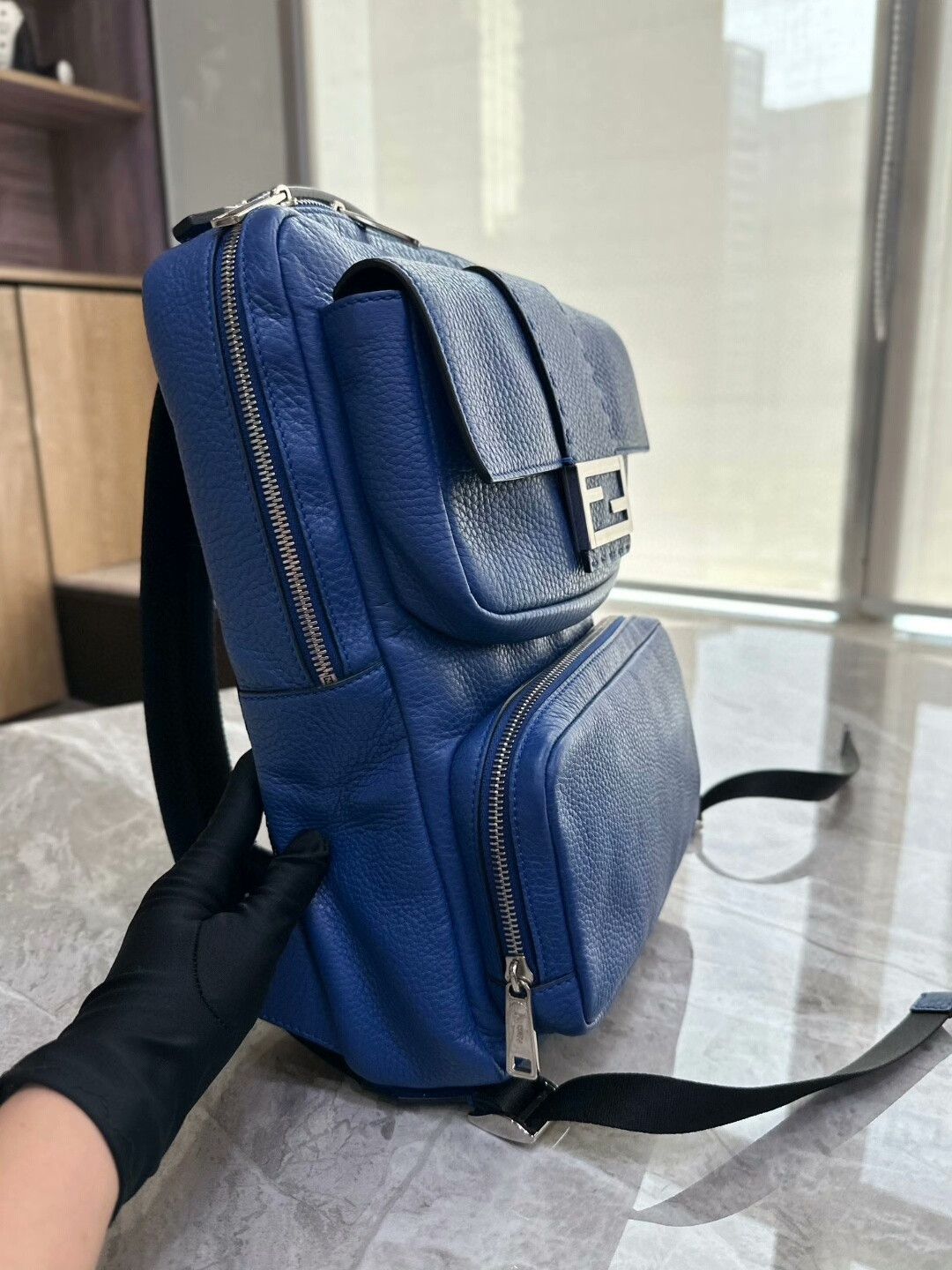Fendi FENDI Blue Casual Backpack Size ONE SIZE - 3 Thumbnail
