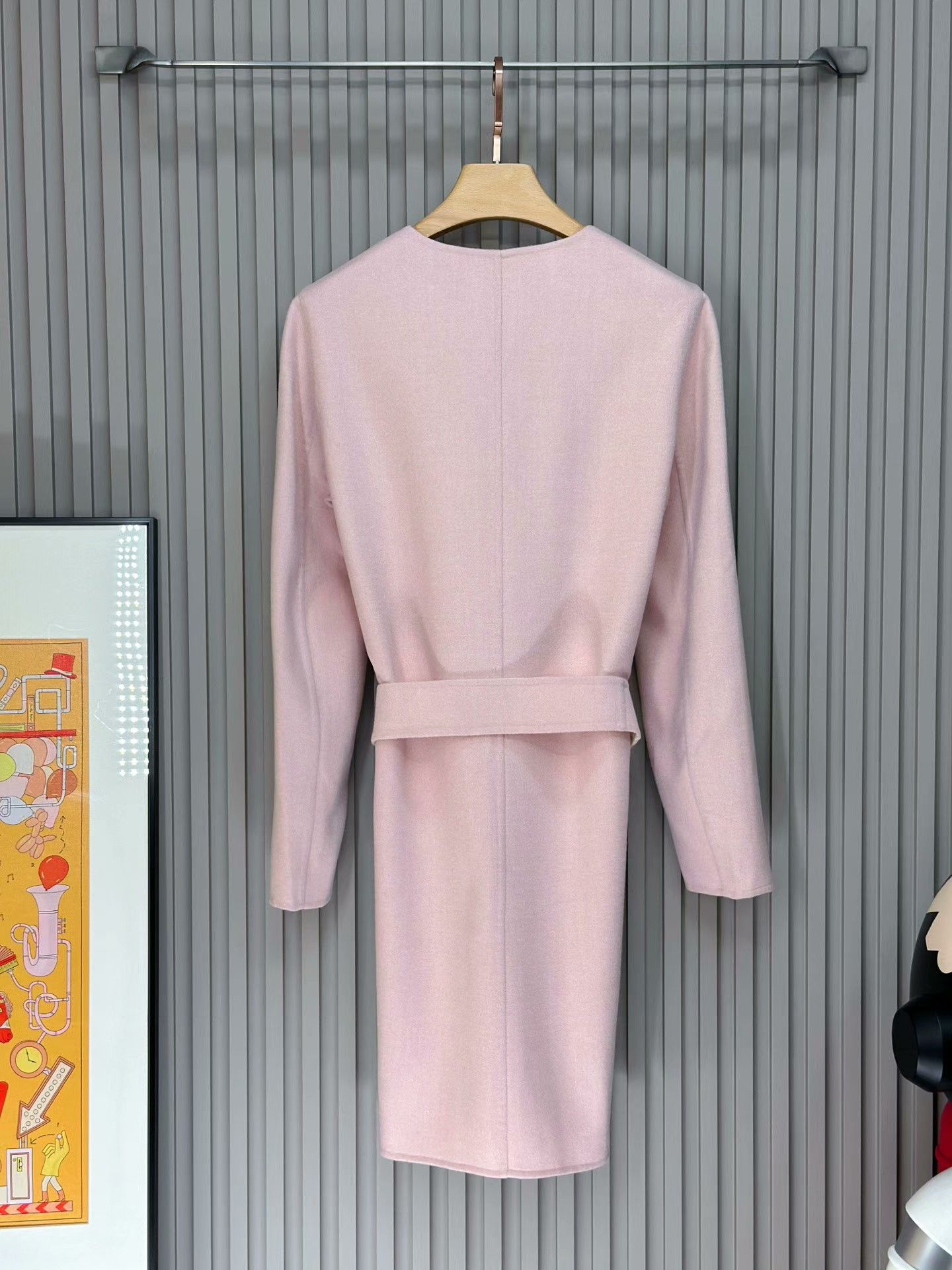 Max Mara MaxMara Pink Wool Coat with Belt Size S / US 4 / IT 40 - 2 Thumbnail