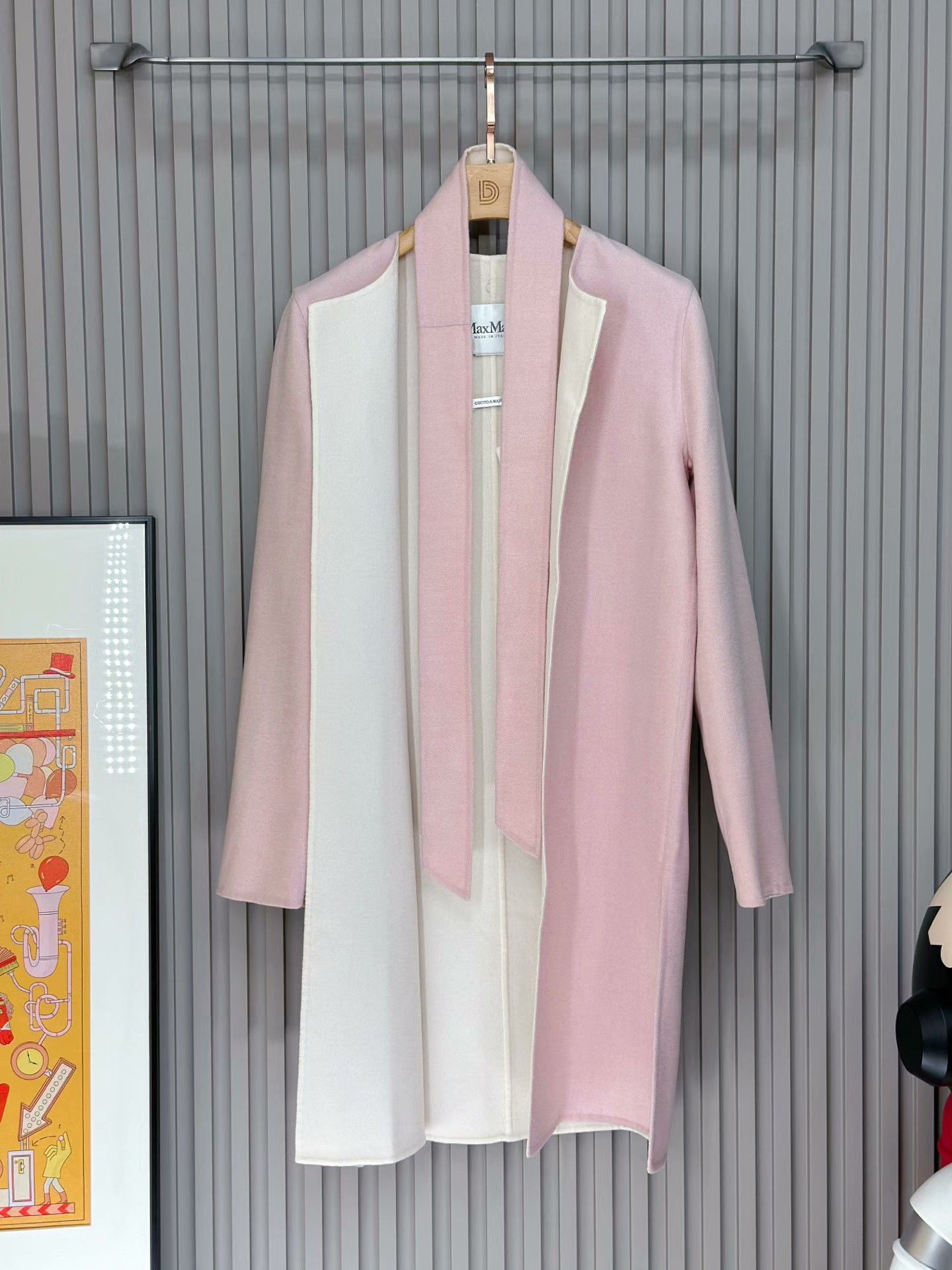 Max Mara MaxMara Pink Wool Coat with Belt Size S / US 4 / IT 40 - 3 Thumbnail