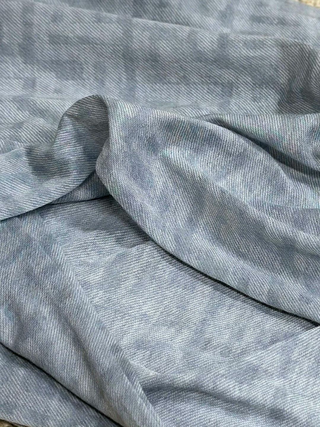 Fendi Fendi Light Blue Jacquard Long Scarf Size ONE SIZE - 4 Thumbnail