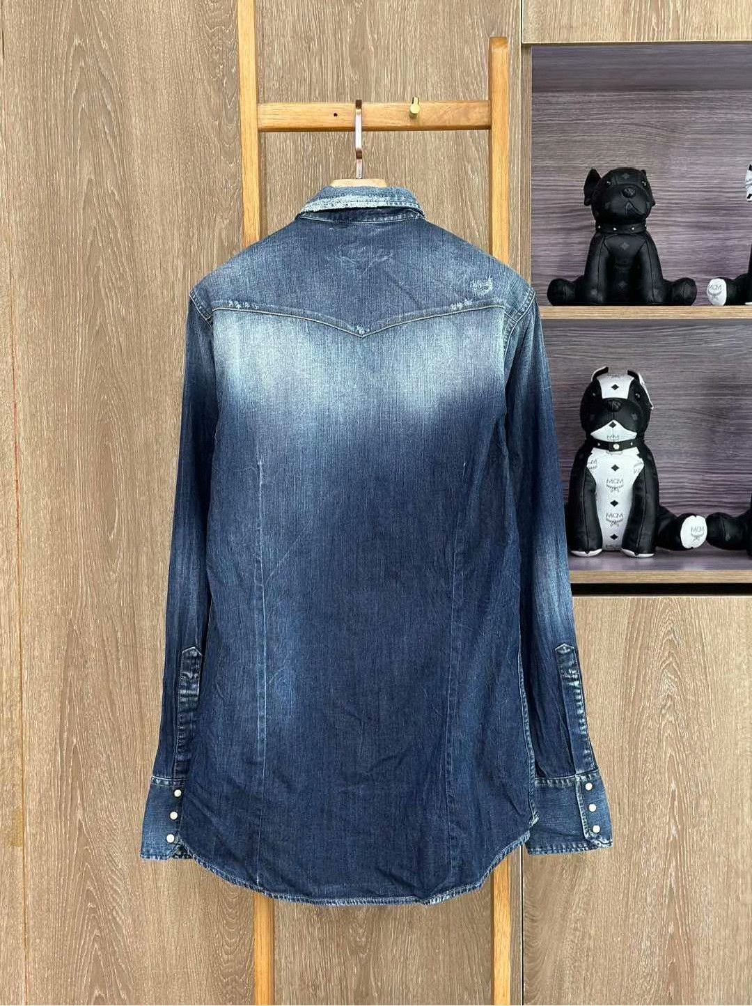 Dsquared2 DSQUARED2 Dark Blue Denim Shirt Size US M / EU 48-50 / 2 - 2 Thumbnail