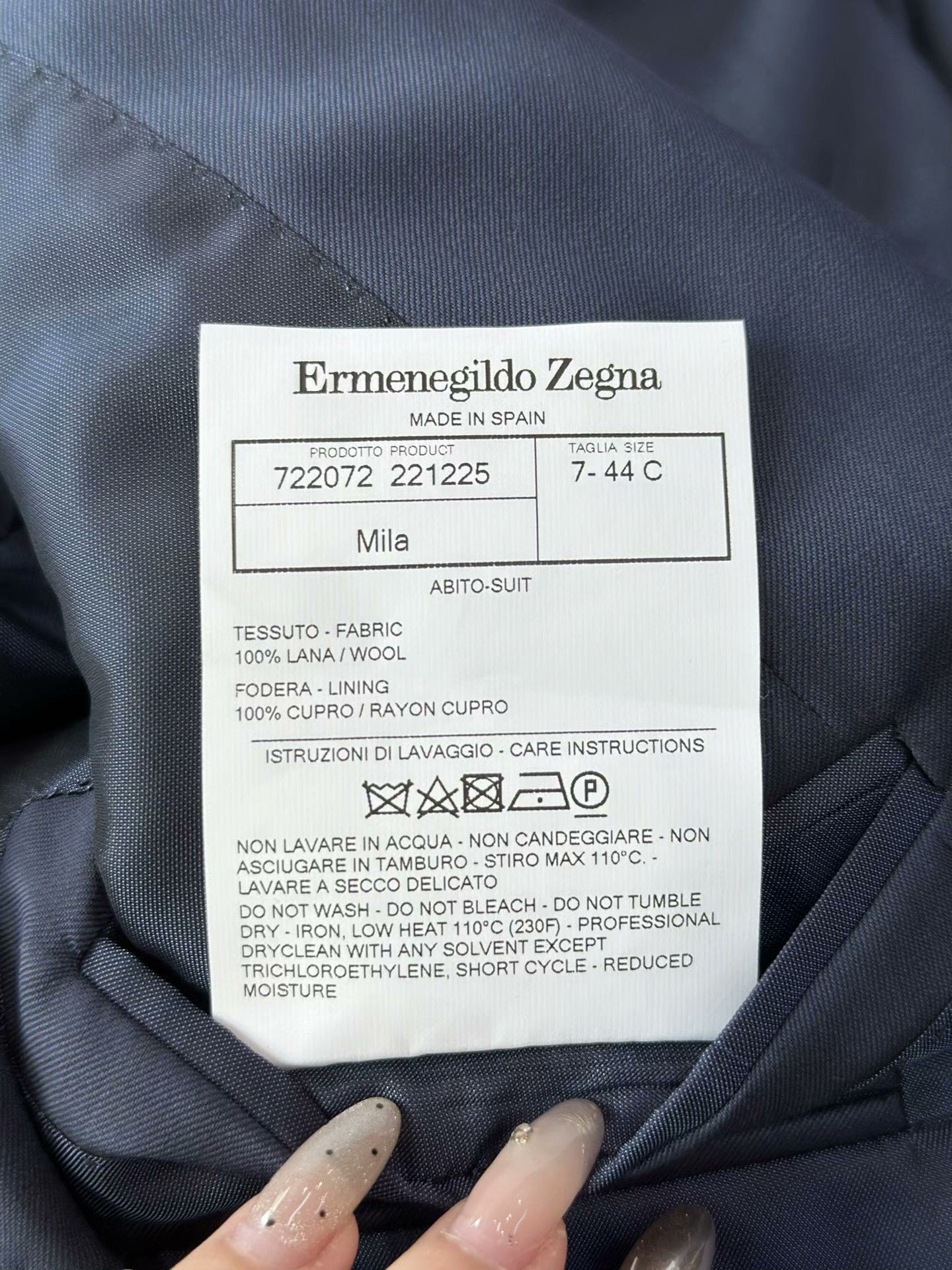Ermenegildo Zegna Ermenegildo Zegna Navy Wool Suit Size US S / EU 44-46 / 1 - 5 Thumbnail