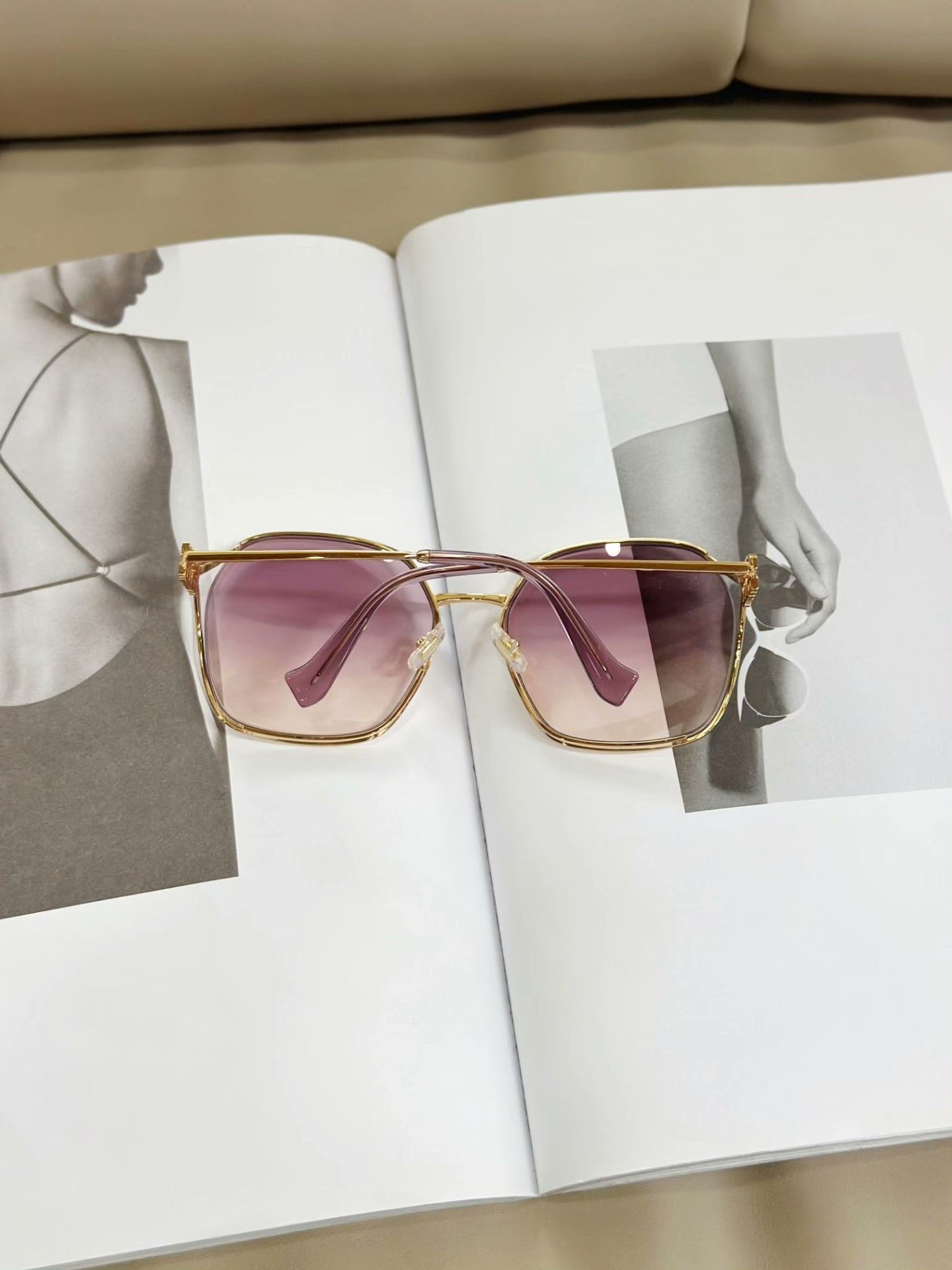 Miu Miu MIUMIU Gold Square-Round Oversized Sunglasses Size ONE SIZE - 3 Thumbnail