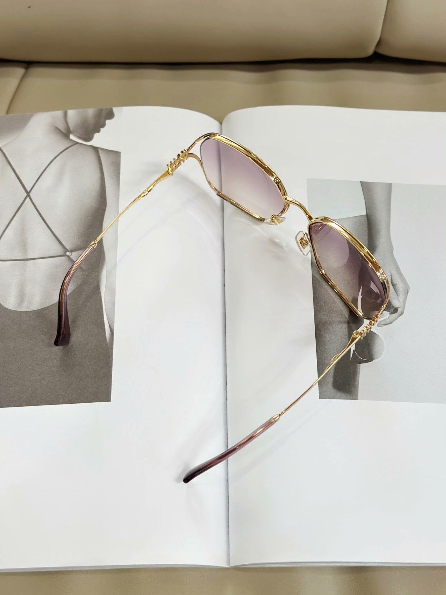 Miu Miu MIUMIU Gold Square-Round Oversized Sunglasses Size ONE SIZE - 5 Thumbnail