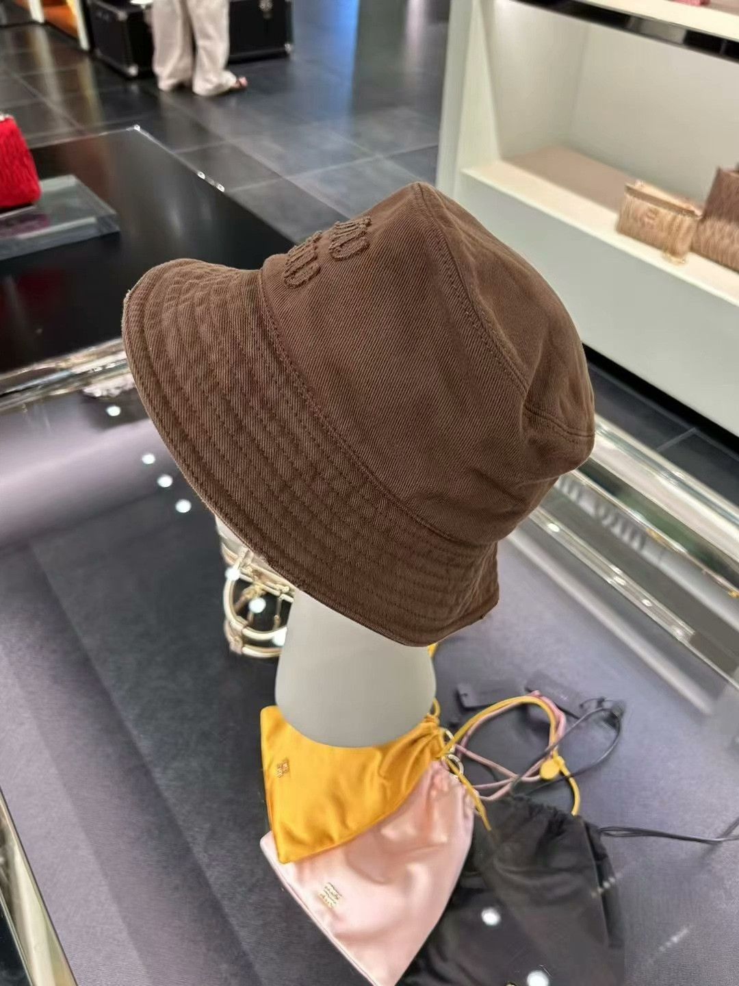 Miu Miu MIUMIU Brown Canvas Bucket Hat Size ONE SIZE - 3 Thumbnail