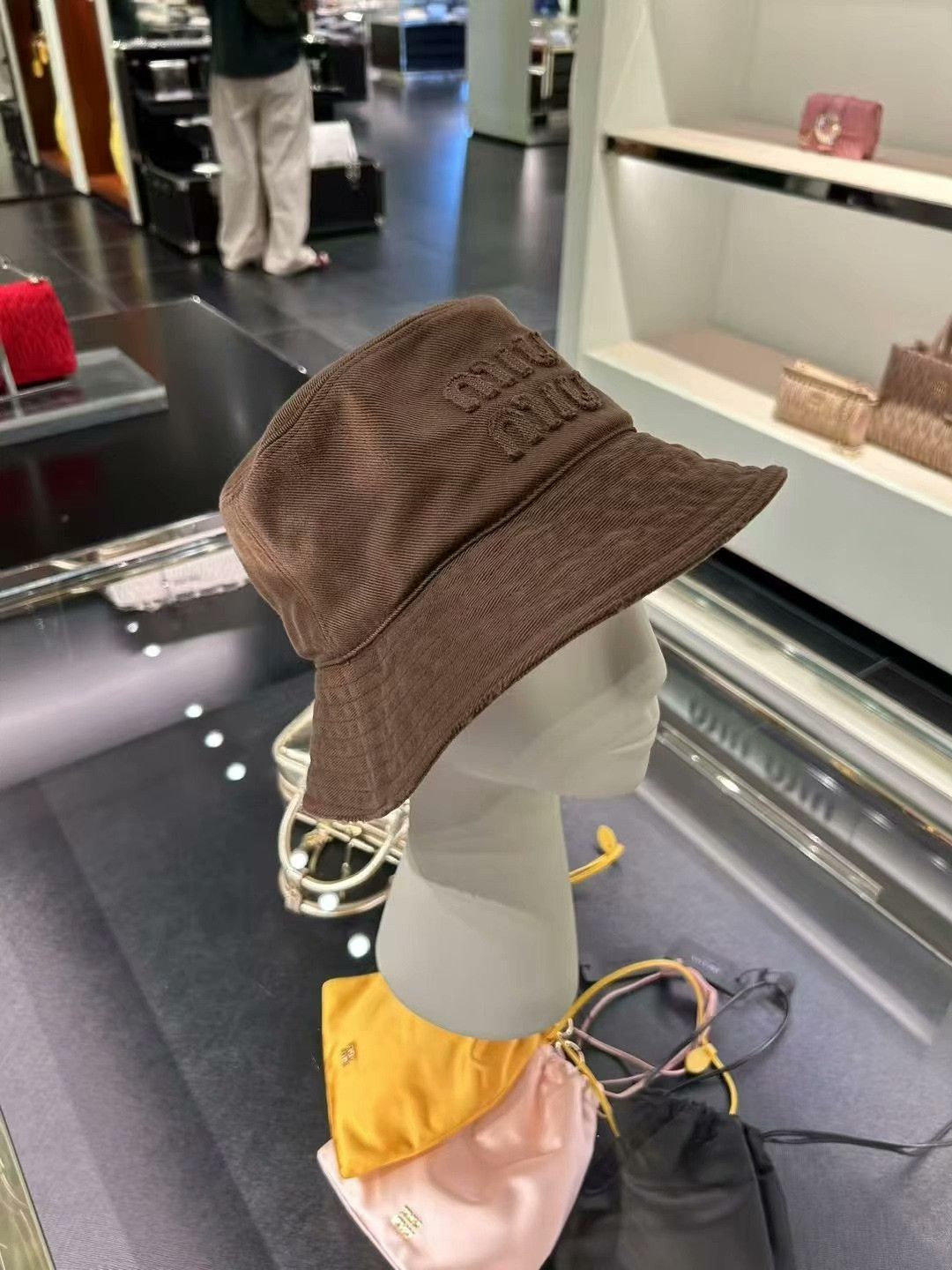 Miu Miu MIUMIU Brown Canvas Bucket Hat Size ONE SIZE - 2 Thumbnail