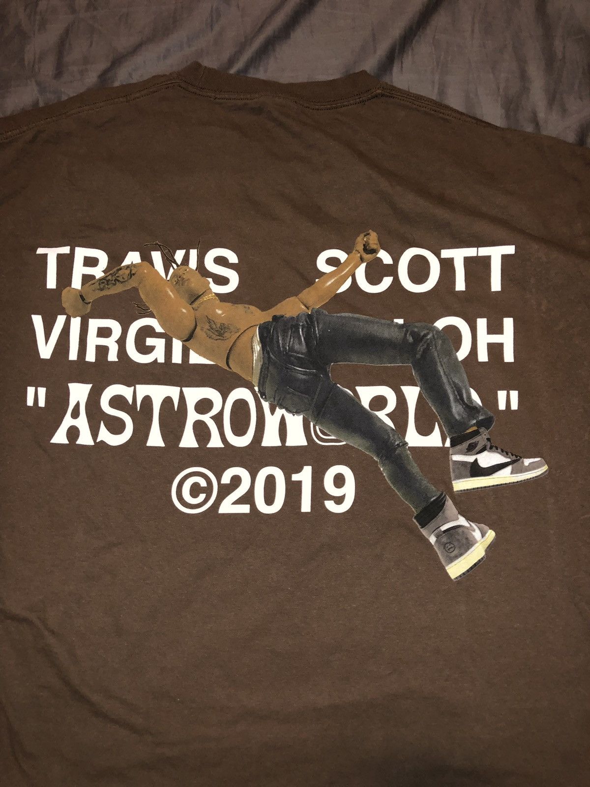 travis scott virgil abloh tee brown