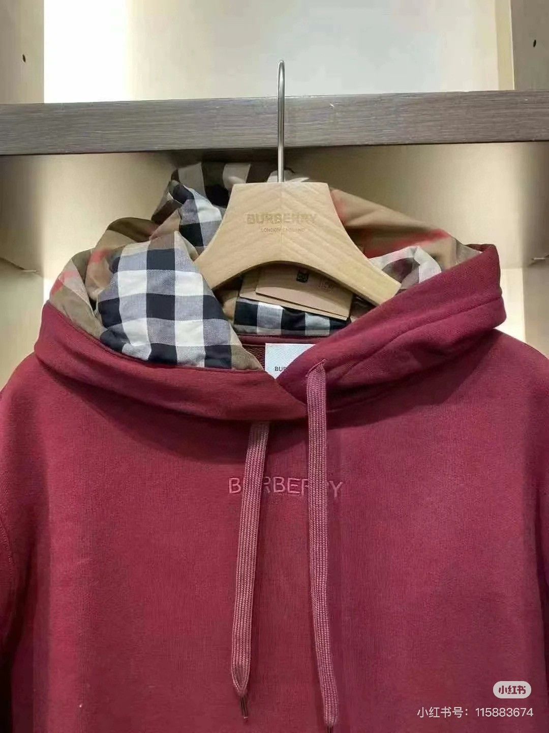 Burberry Burberry Women's Logo Check Hoodie Size XL / US 12-14 / IT 48-50 - 2 Thumbnail