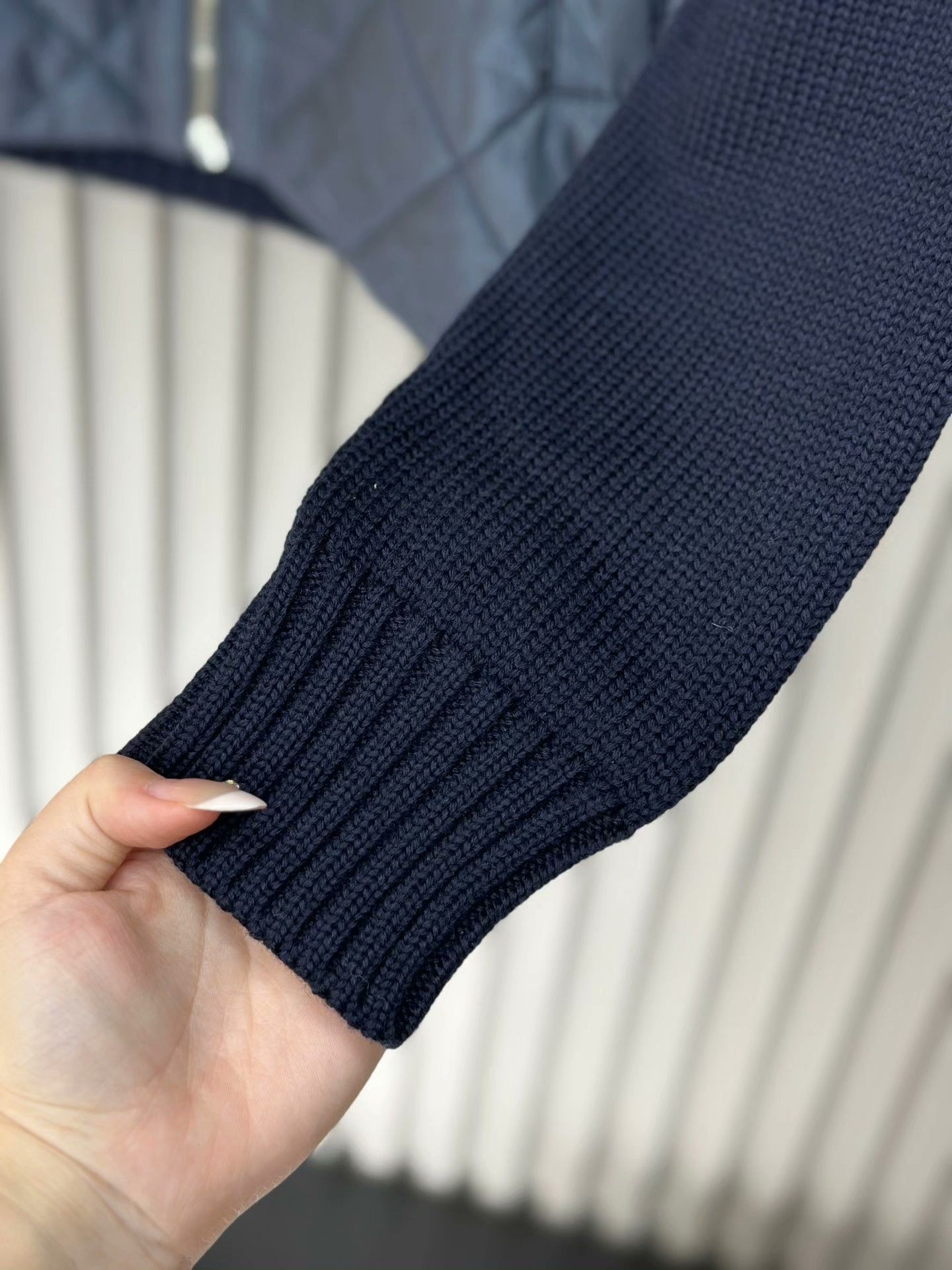 Prada PRADA Navy Knit Paneled Jacket Size US S / EU 44-46 / 1 - 5 Thumbnail