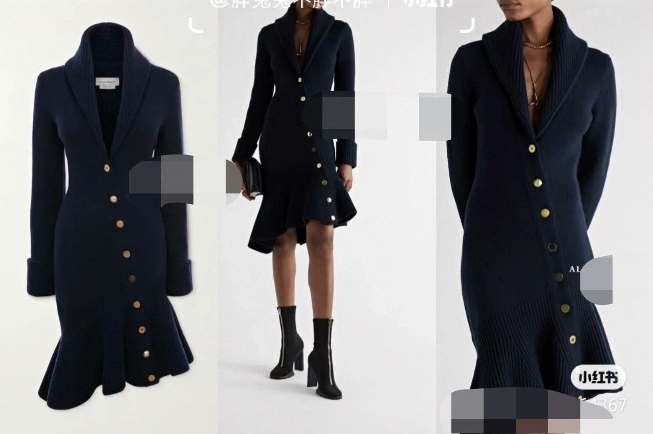 Alexander McQueen Alexander McQueen Women's Wool Knit Dress Size S / US 4 / IT 40 - 7 Thumbnail