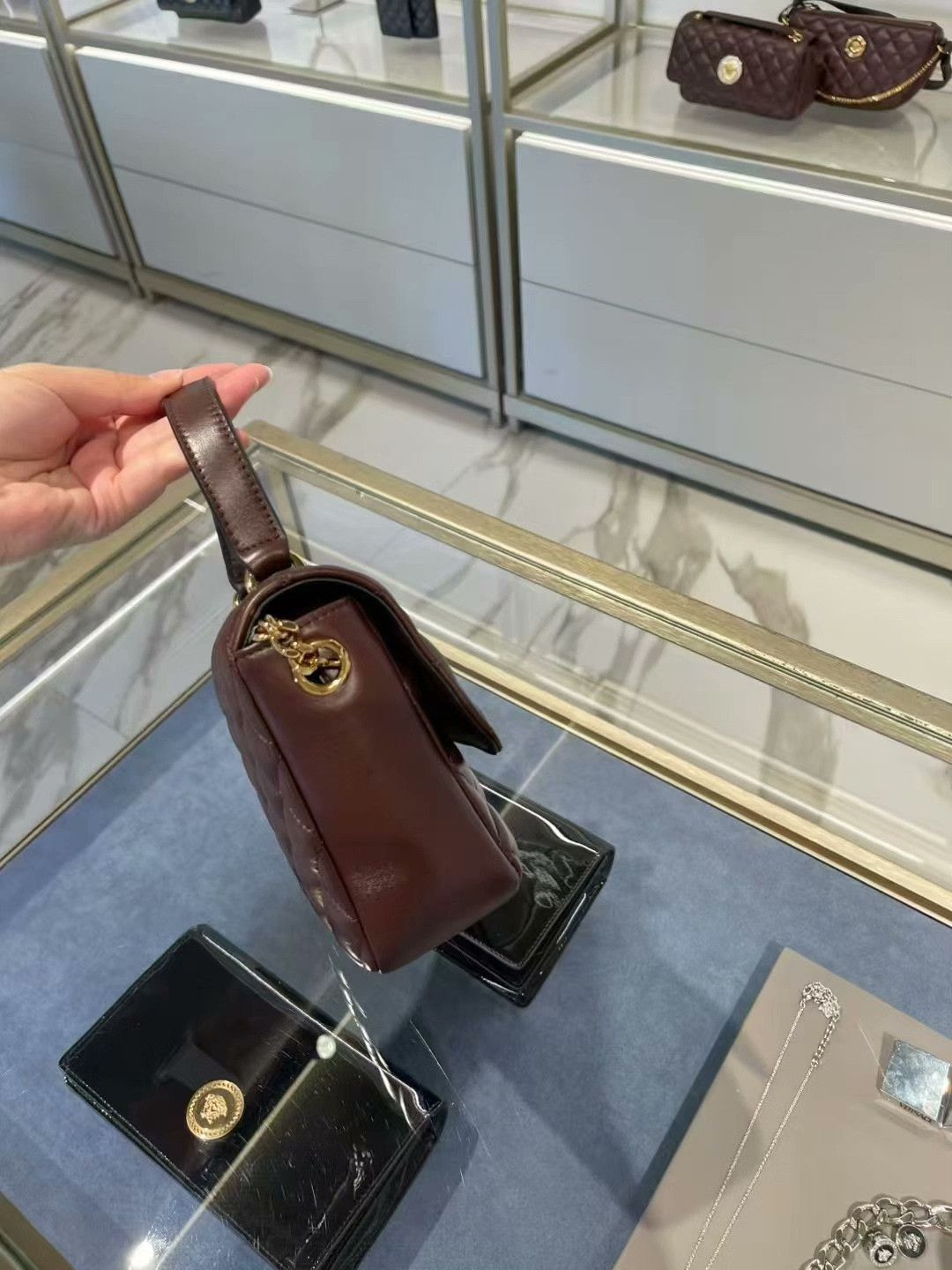 Versace Versace Medusa Wine Red Handbag Size ONE SIZE - 2 Thumbnail