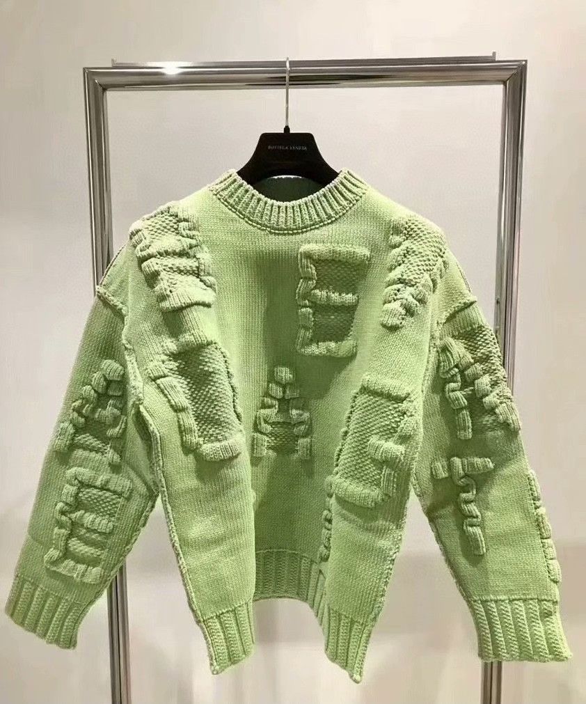 Bottega Veneta BV Kiwi Chenille Sweater Size XS / US 0-2 / IT 36-38 - 6 Thumbnail
