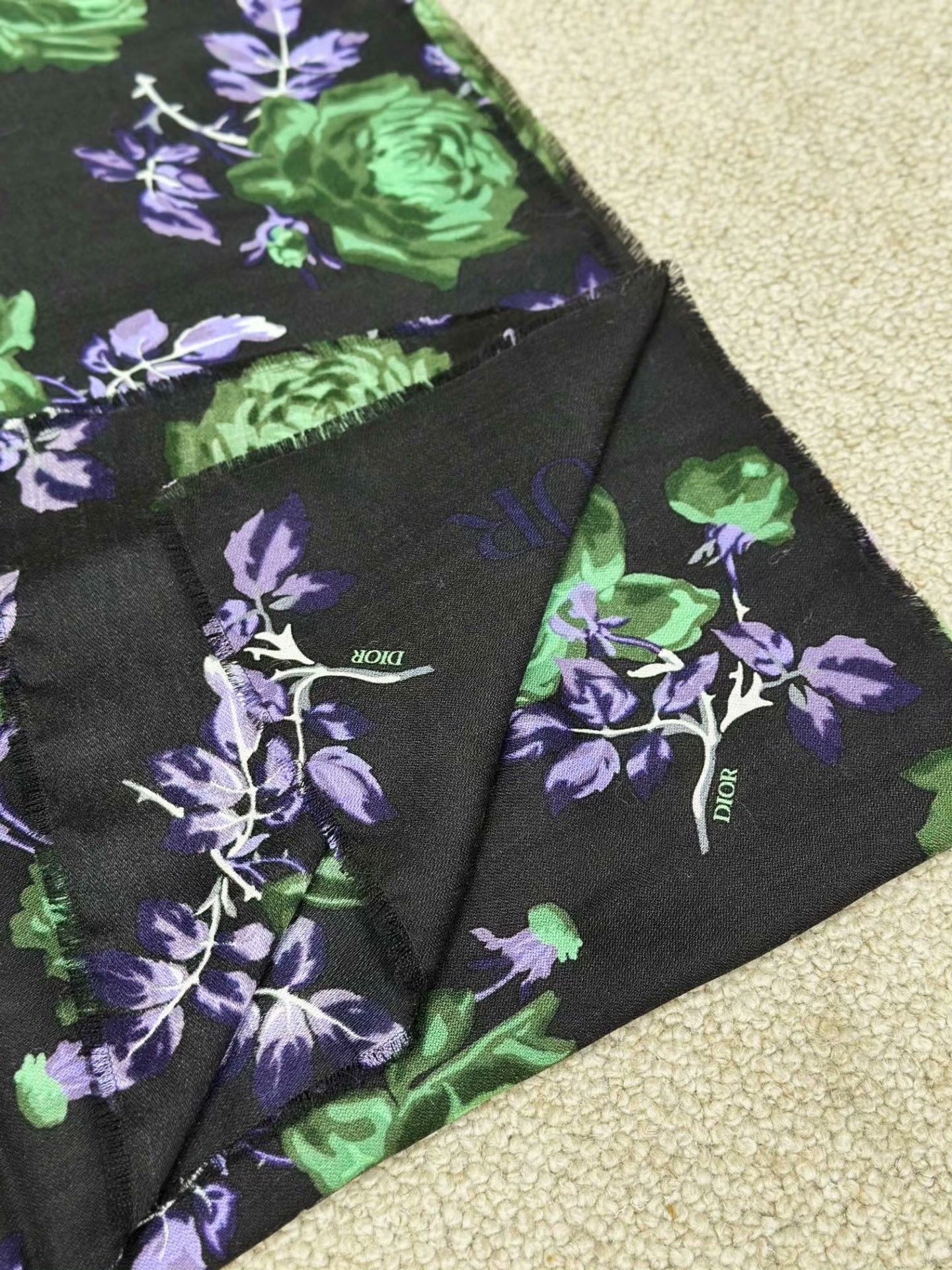 Dior DIOR Black Silk Scarf Size ONE SIZE - 4 Thumbnail