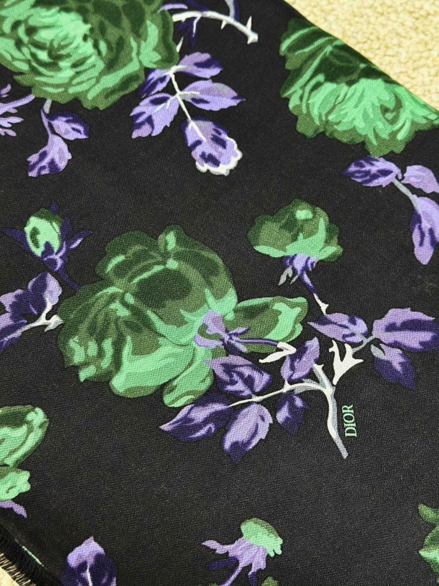 Dior DIOR Black Silk Scarf Size ONE SIZE - 5 Thumbnail