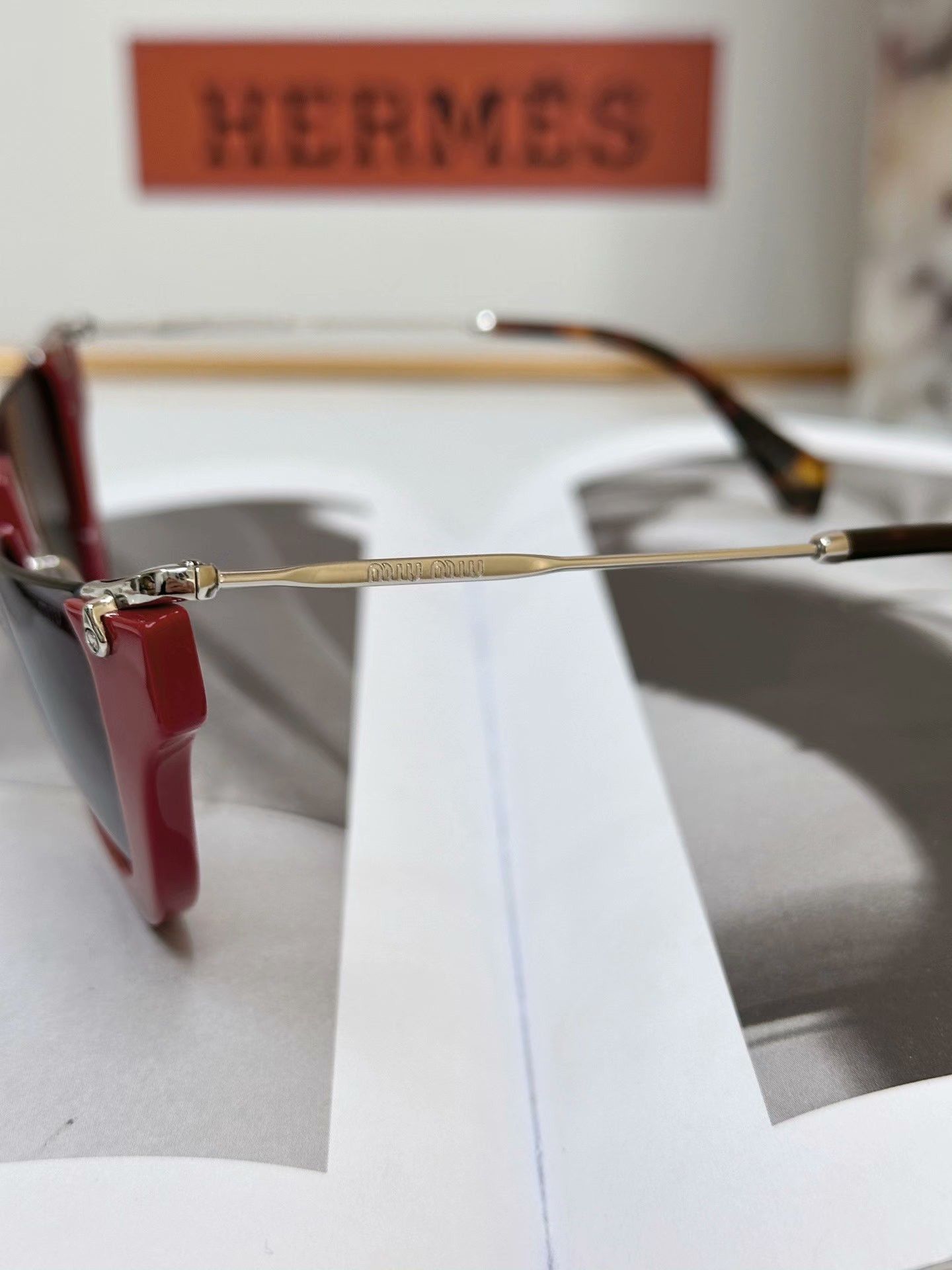 Miu Miu MIUMIU Red Half-Frame Casual Sunglasses Size ONE SIZE - 8 Thumbnail