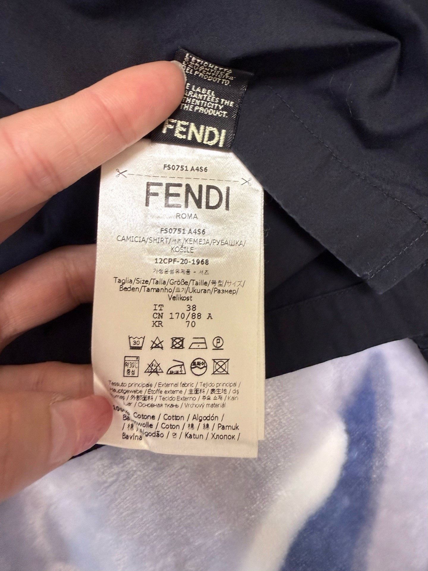 Fendi Fendi 2022 Black Collar Logo Cotton Shirt Size US XS / EU 42 / 0 - 5 Thumbnail