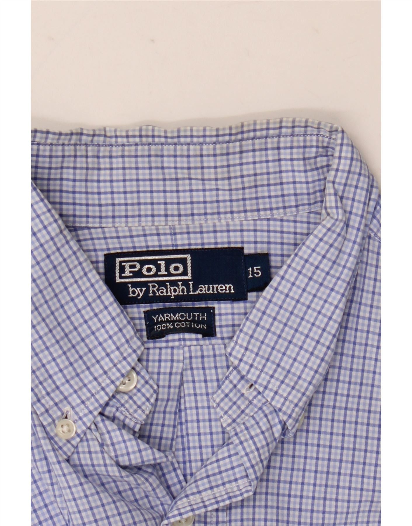 Polo Ralph Lauren Mens Yarmouth Loose Fit Shirt 15 Medium Blue Check Size US M / EU 48-50 / 2 - 4 Thumbnail