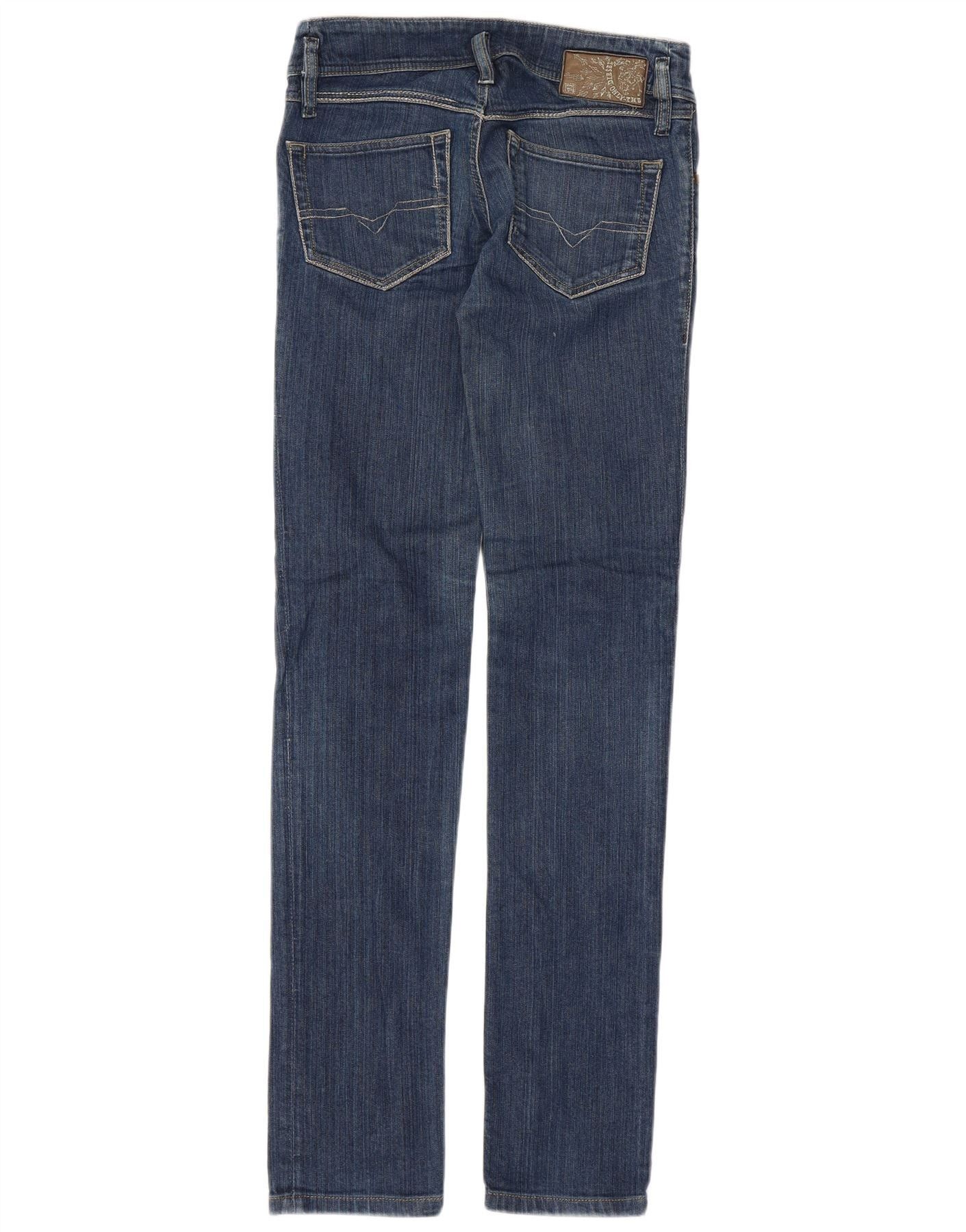Diesel Womens Matic Low Waist Slim Straight Jeans W26 L34 Blue Cott Size 42" / US 20 - 2 Thumbnail