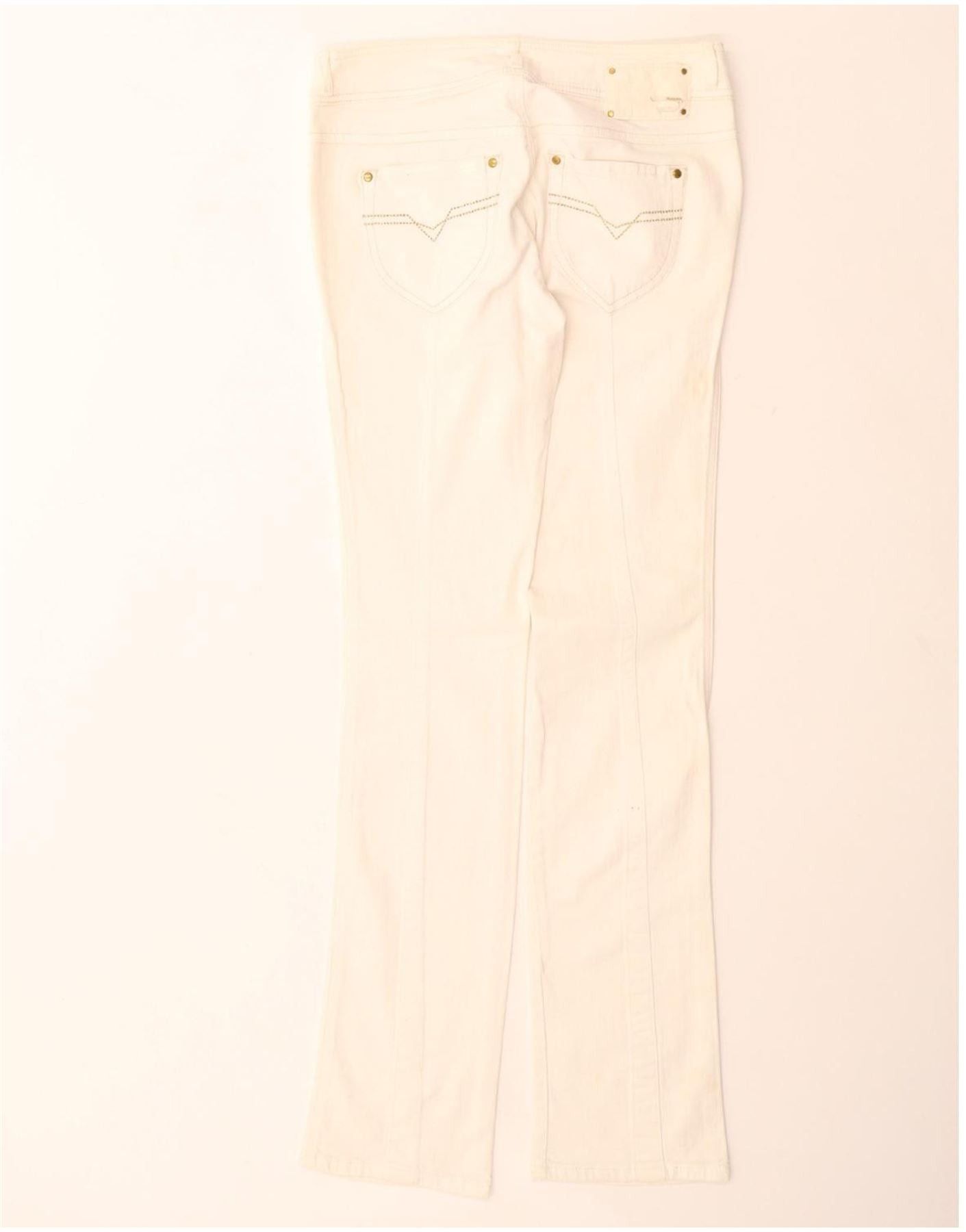Diesel Womens Rokket Straight Jeans W29 L34 White Cotton Size 42" / US 20 - 2 Thumbnail