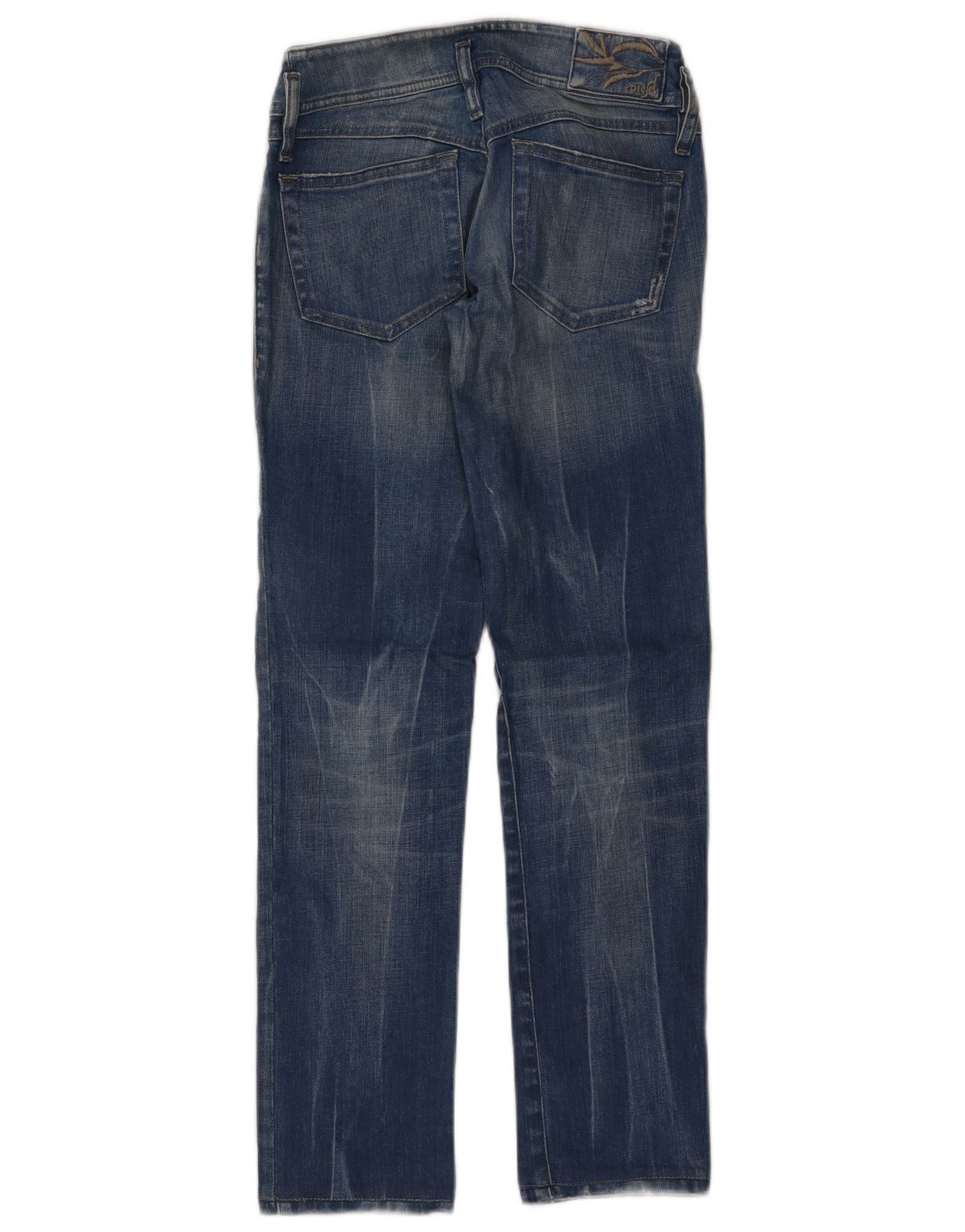 Diesel Womens Matic Distressed Straight Jeans W26 L28 Blue Cotton Size 42" / US 20 - 2 Thumbnail