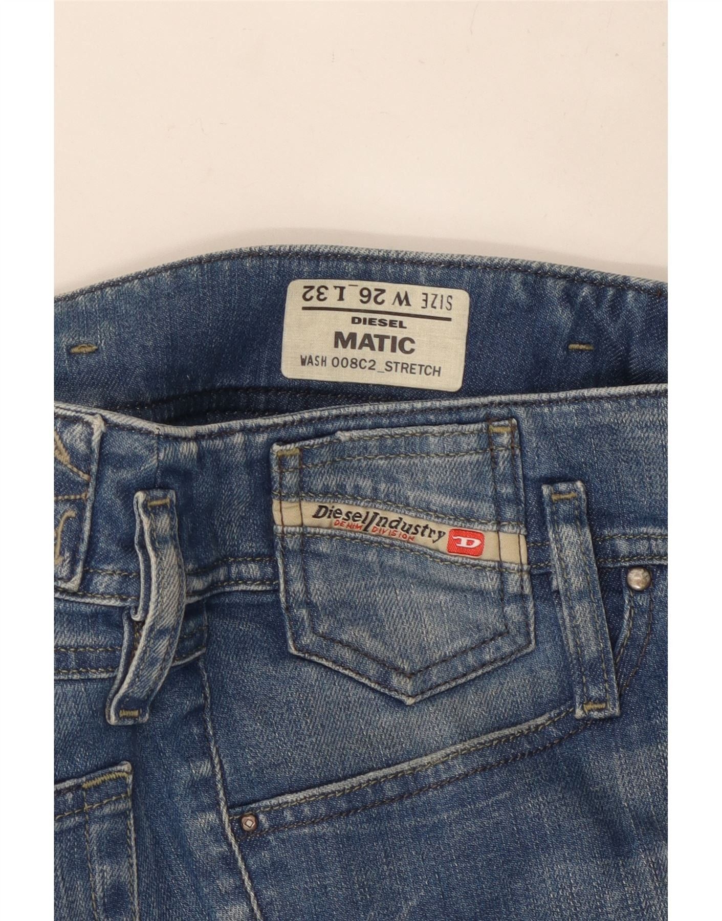 Diesel Womens Matic Distressed Straight Jeans W26 L28 Blue Cotton Size 42" / US 20 - 3 Thumbnail