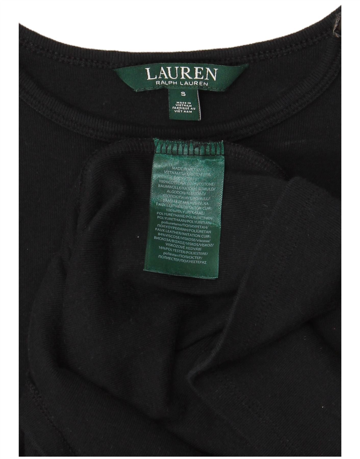 Ralph Lauren Womens 3/4 Sleeve Sheath Dress UK 10 Small Black Cotton Size XXS / US 00 / IT 34 - 4 Thumbnail