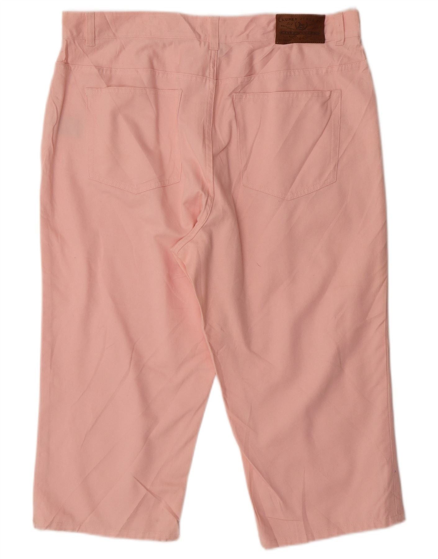 Ralph Lauren Womens Straight Capri Trousers US 14 XL W34 L19 Pink Cotton Size 32" / US 10 / IT 46 - 2 Thumbnail