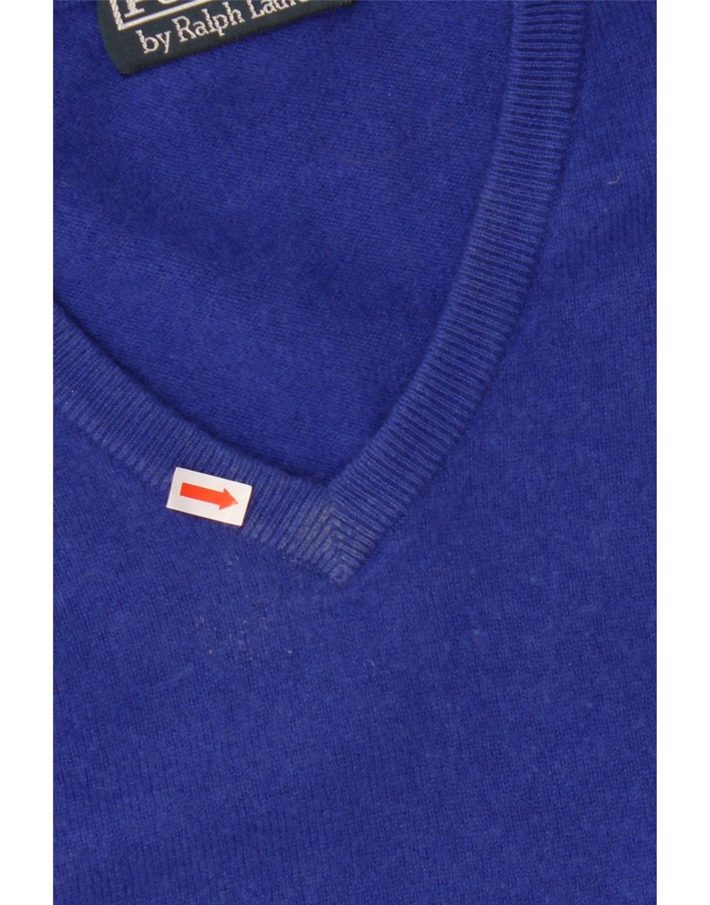 Polo Ralph Lauren Mens V-Neck Jumper Sweater Large Blue Size US L / EU 52-54 / 3 - 3 Thumbnail