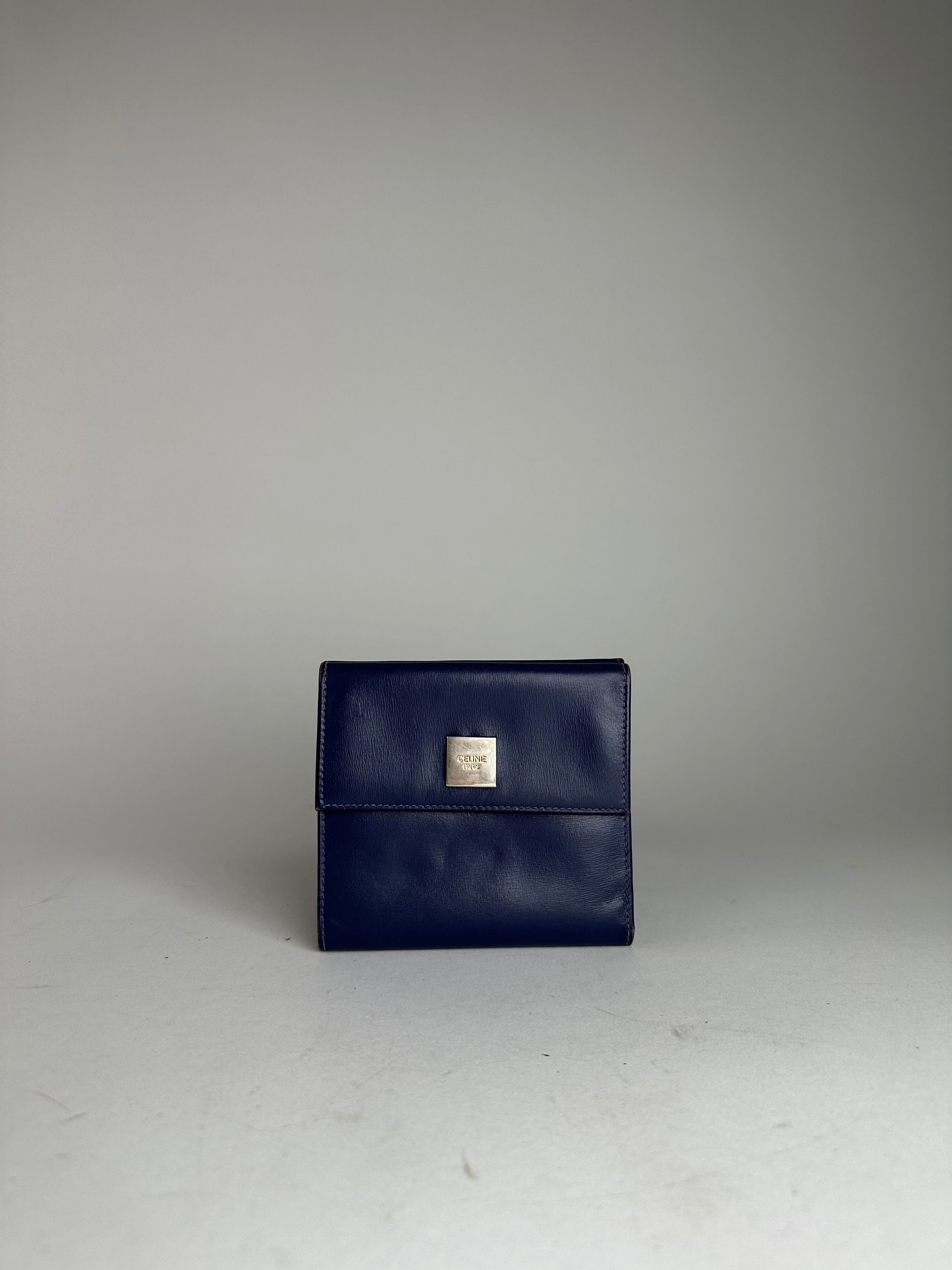 Celine Vintage Paris Leather Wallet Blue Size ONE SIZE - 7 Thumbnail
