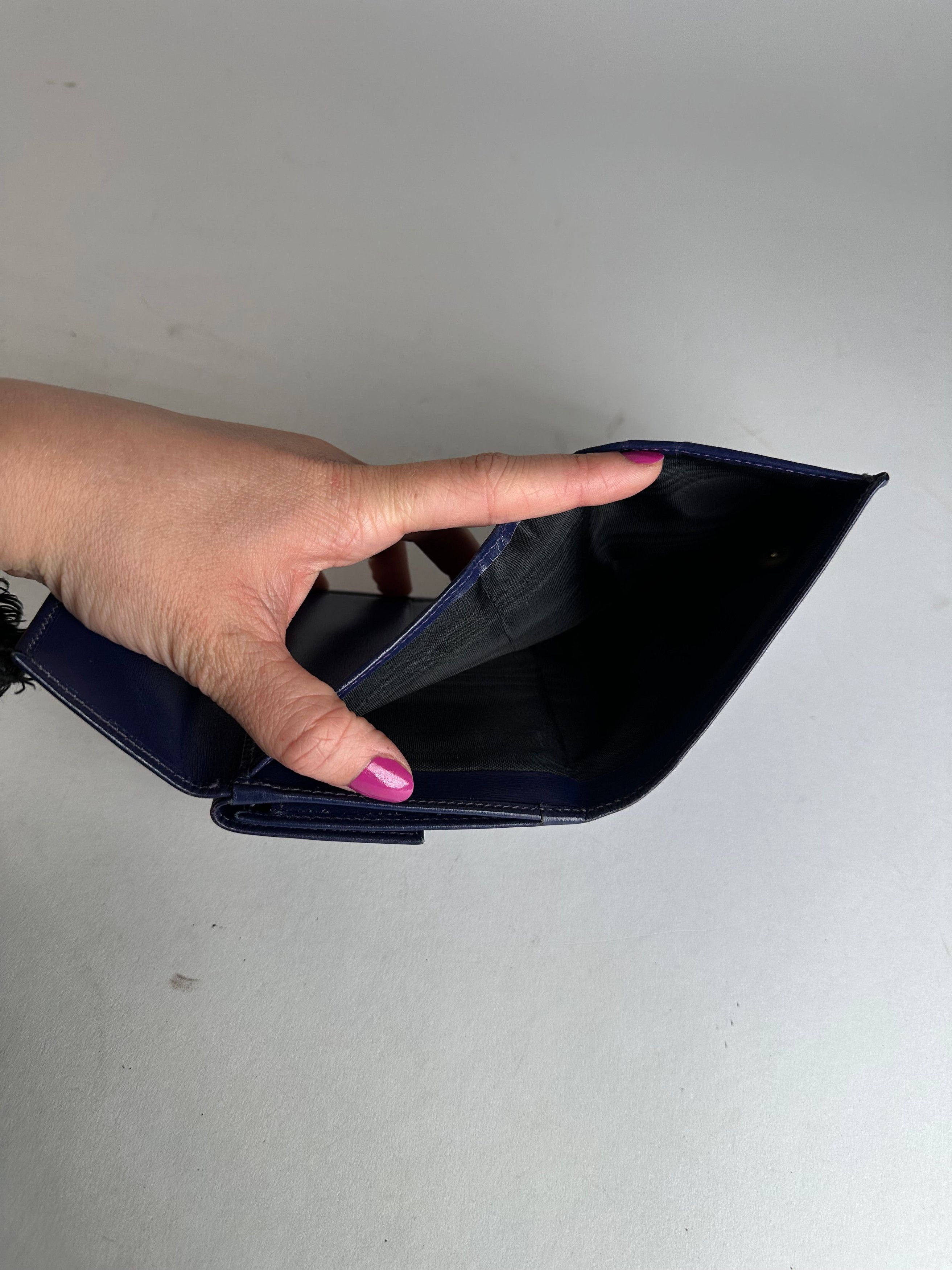 Celine Vintage Paris Leather Wallet Blue Size ONE SIZE - 5 Thumbnail
