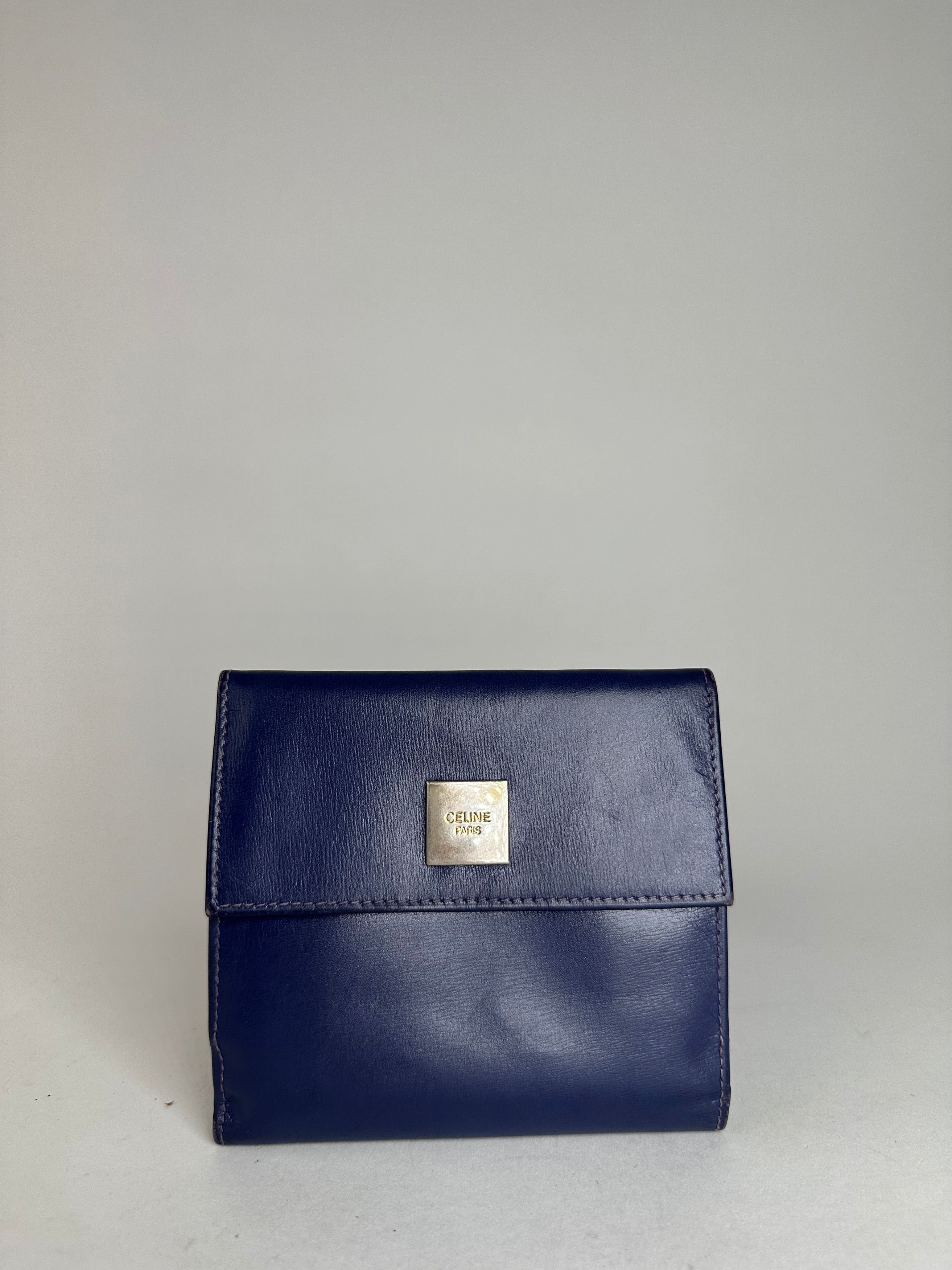Celine Vintage Paris Leather Wallet Blue Size ONE SIZE - 3 Thumbnail