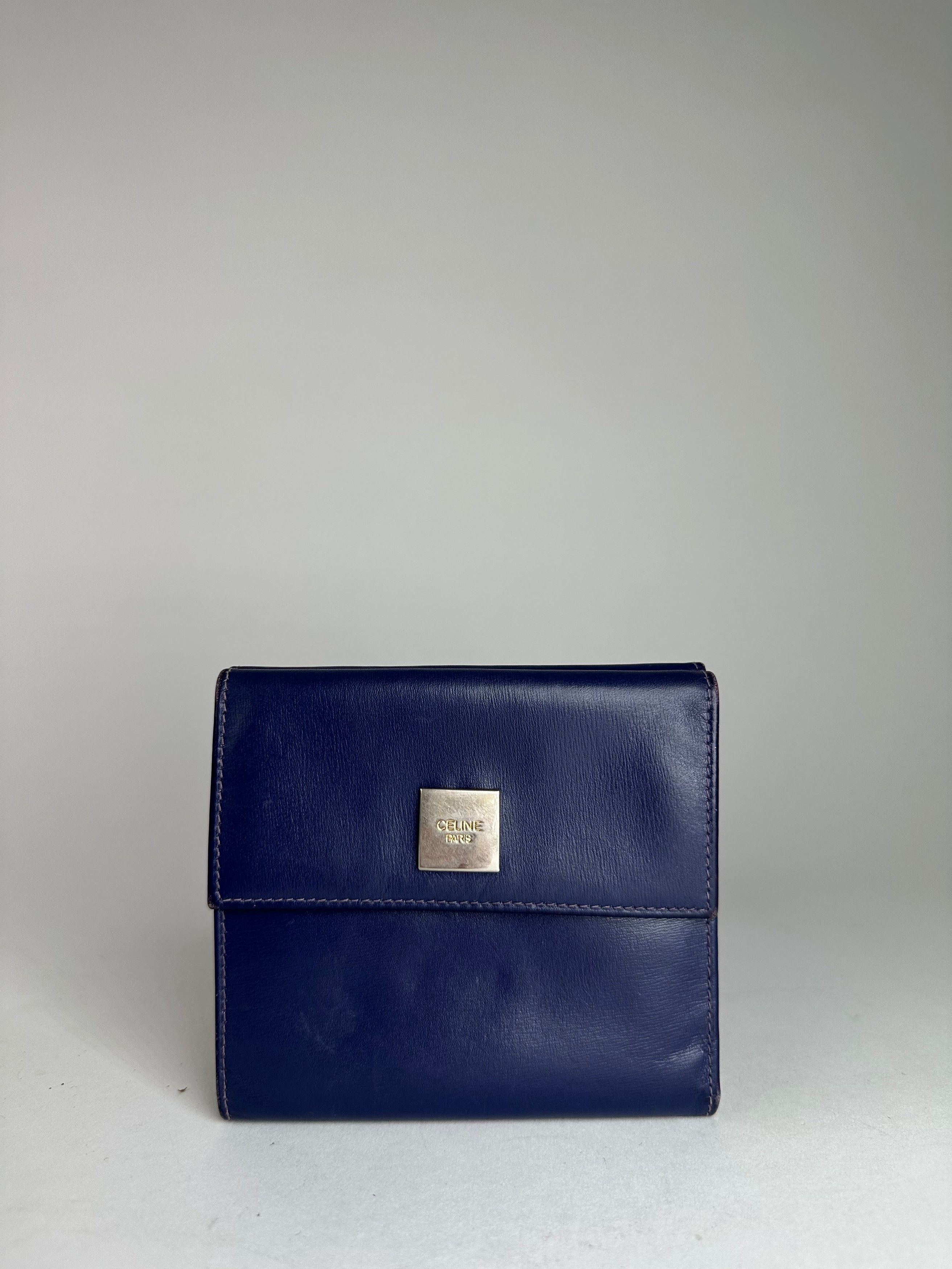 Celine Vintage Paris Leather Wallet Blue Size ONE SIZE - 10 Thumbnail
