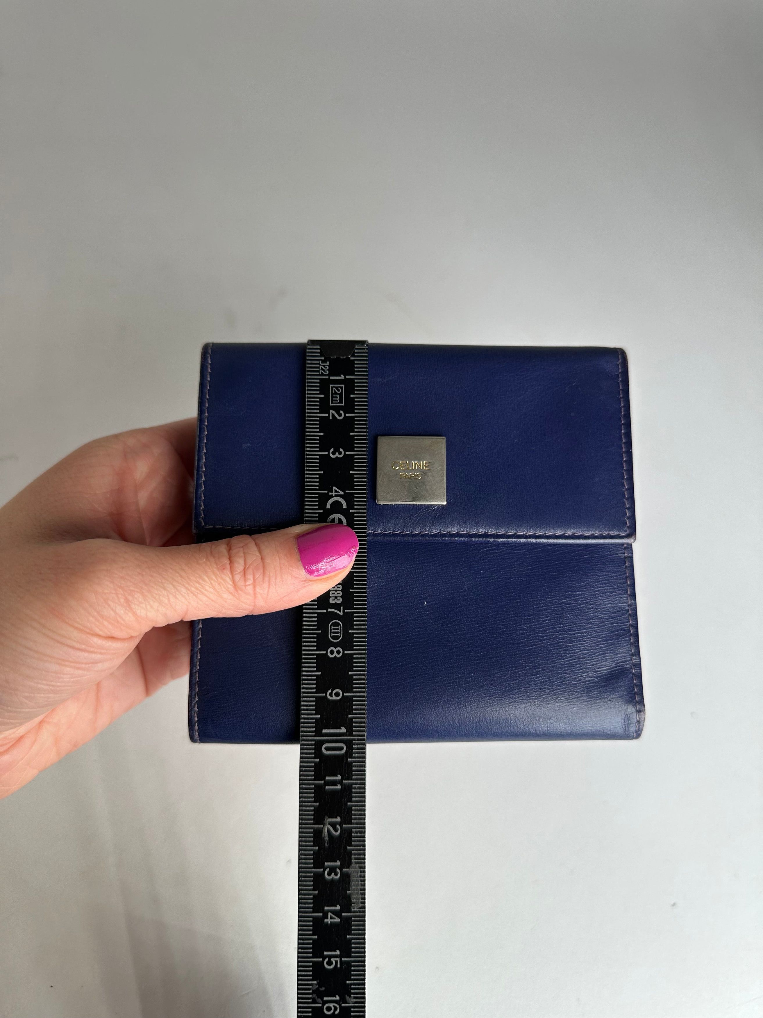 Celine Vintage Paris Leather Wallet Blue Size ONE SIZE - 9 Thumbnail