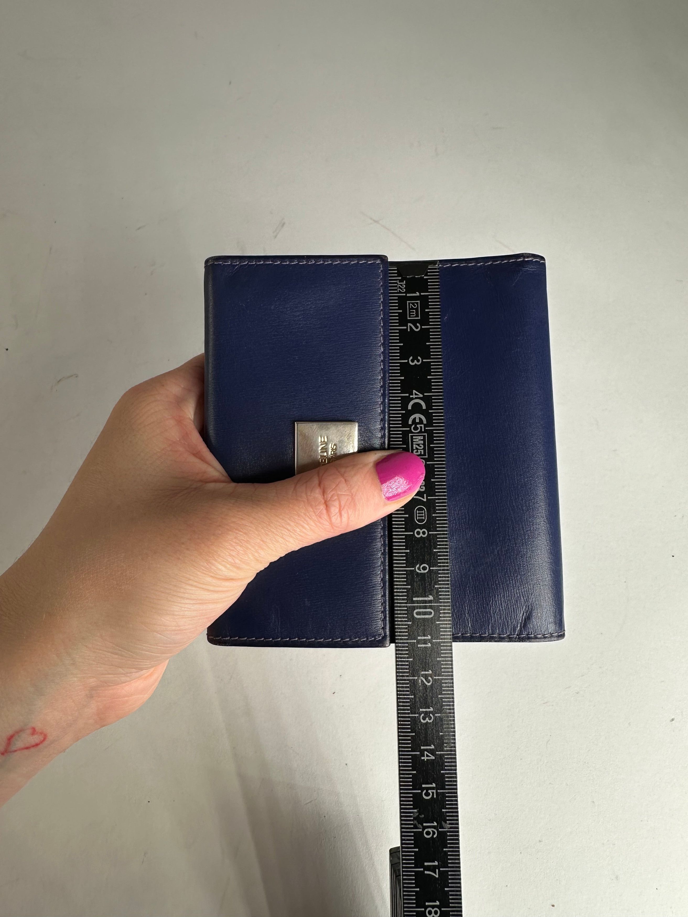 Celine Vintage Paris Leather Wallet Blue Size ONE SIZE - 8 Thumbnail