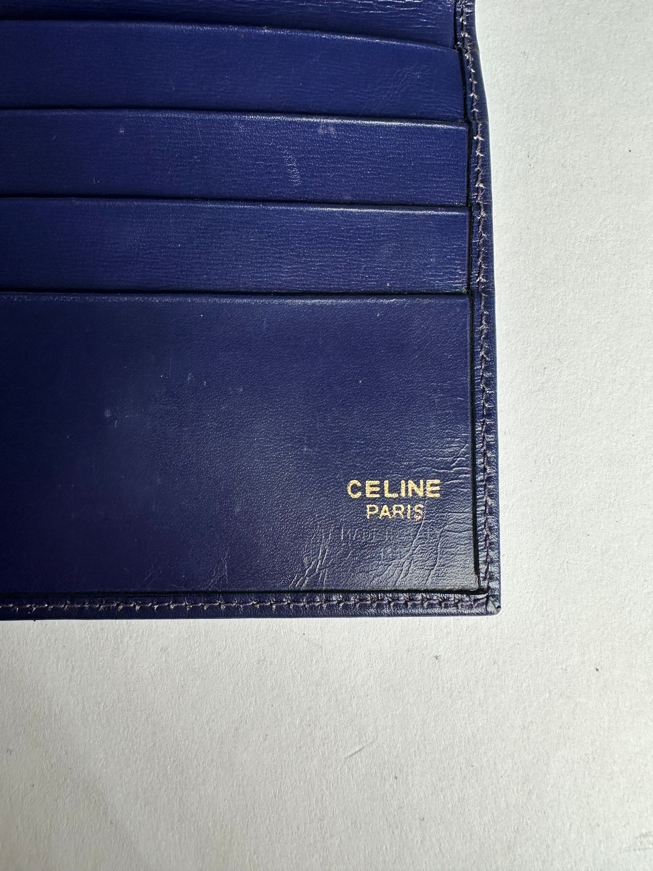 Celine Vintage Paris Leather Wallet Blue Size ONE SIZE - 4 Thumbnail