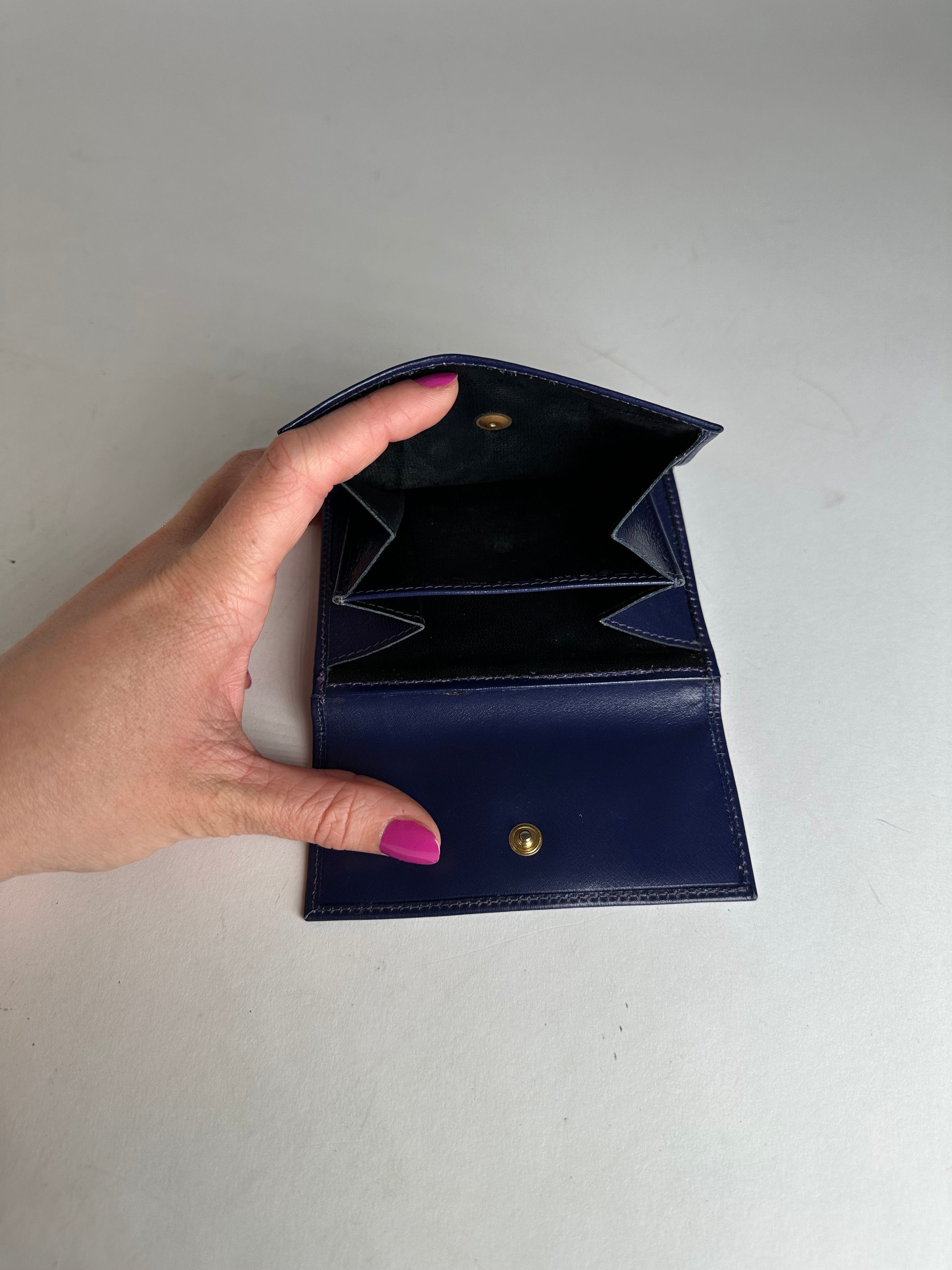Celine Vintage Paris Leather Wallet Blue Size ONE SIZE - 6 Thumbnail