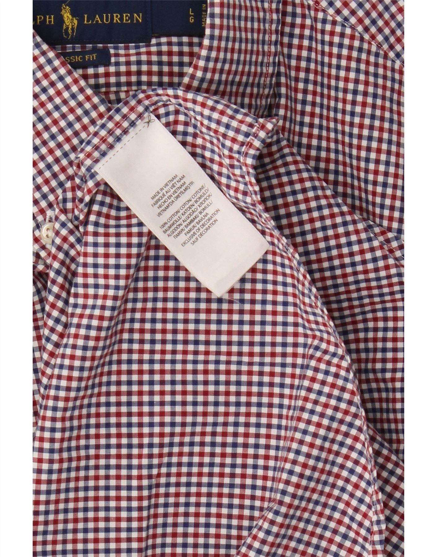 Ralph Lauren Mens Checked Classic Fit Shirt Large Multicoloured Gingham Size US L / EU 52-54 / 3 - 3 Thumbnail