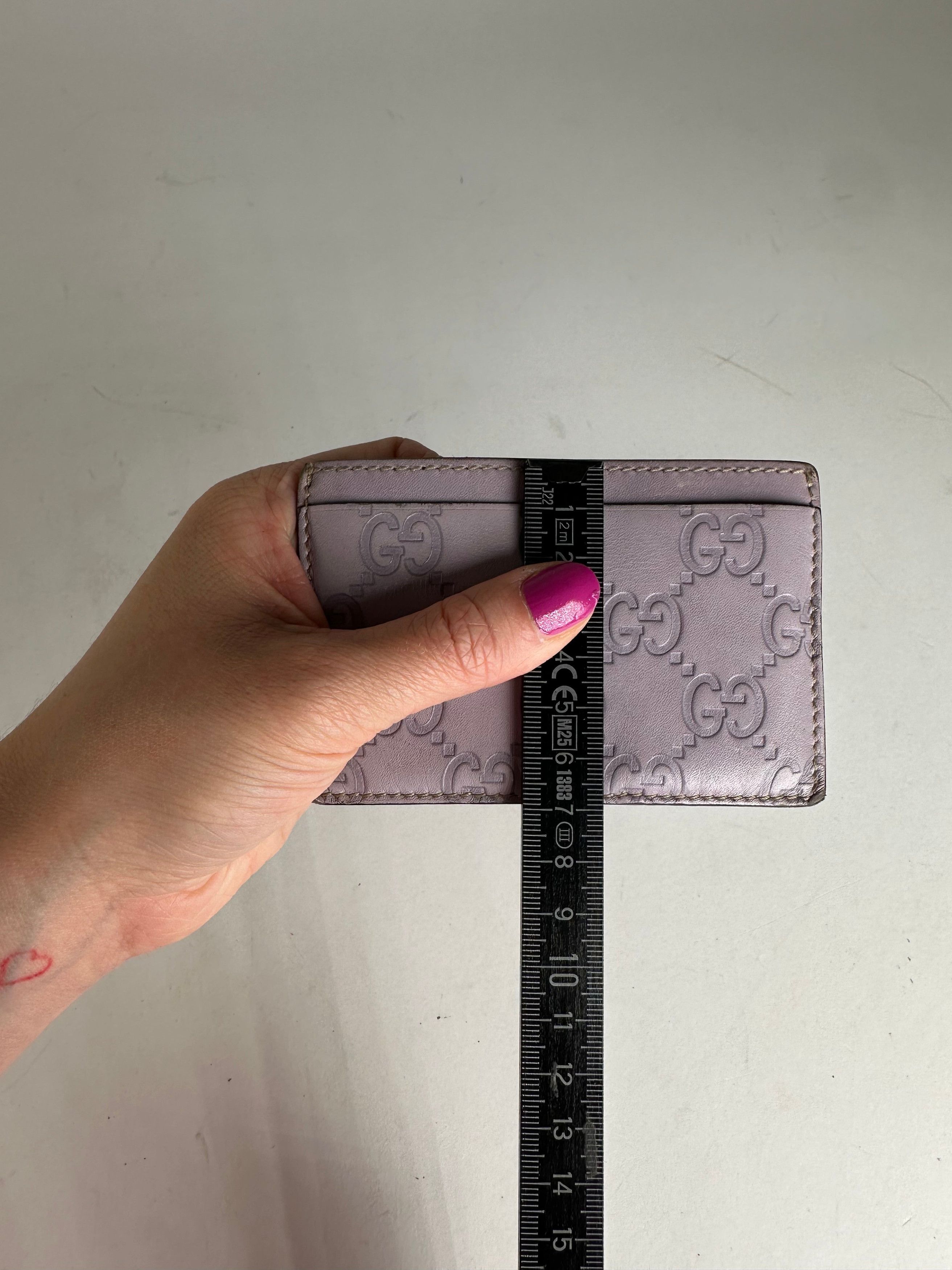 Gucci Vintage Leather Monogram Card Holder Purple Size ONE SIZE - 9 Thumbnail