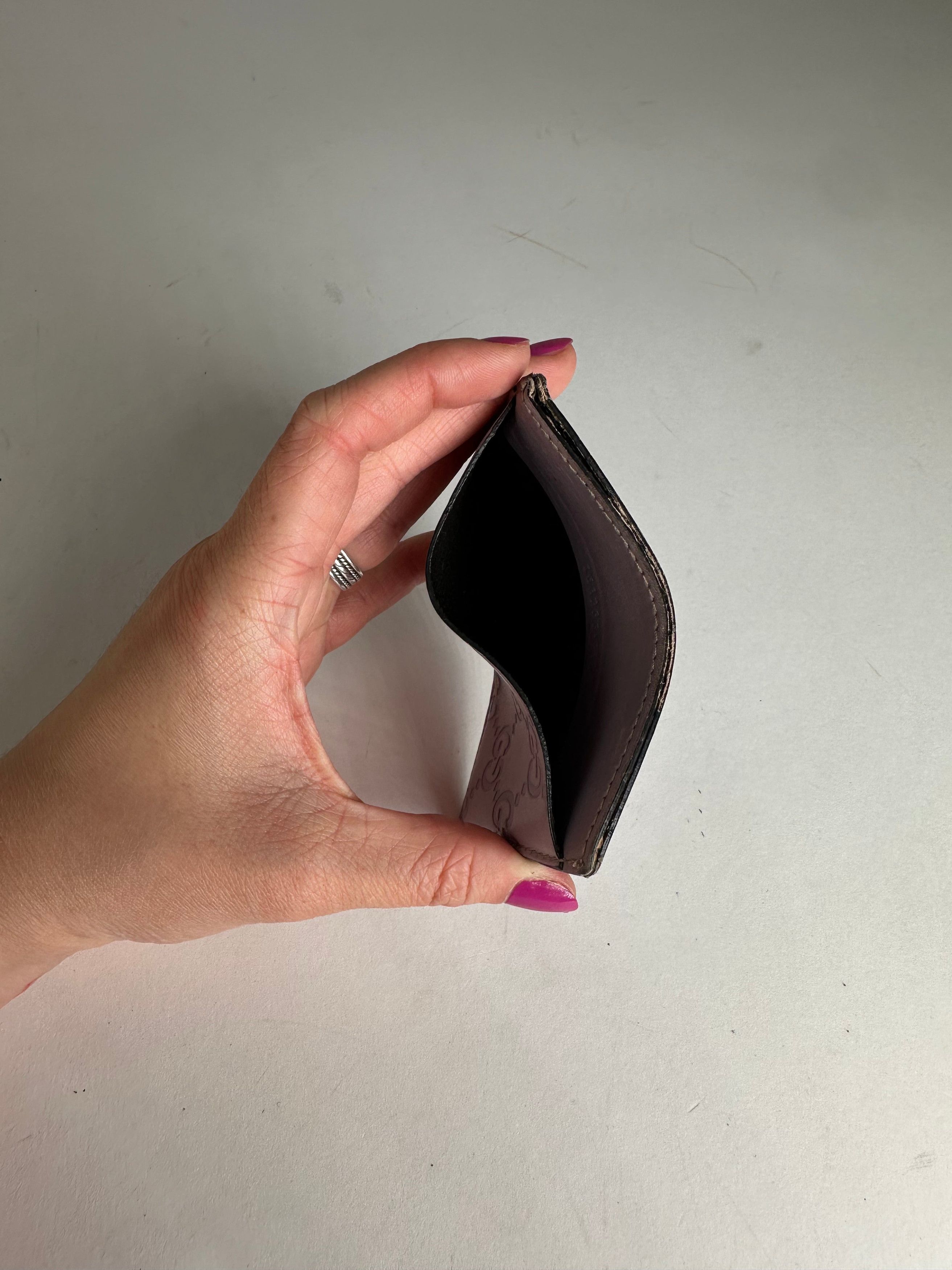 Gucci Vintage Leather Monogram Card Holder Purple Size ONE SIZE - 7 Thumbnail