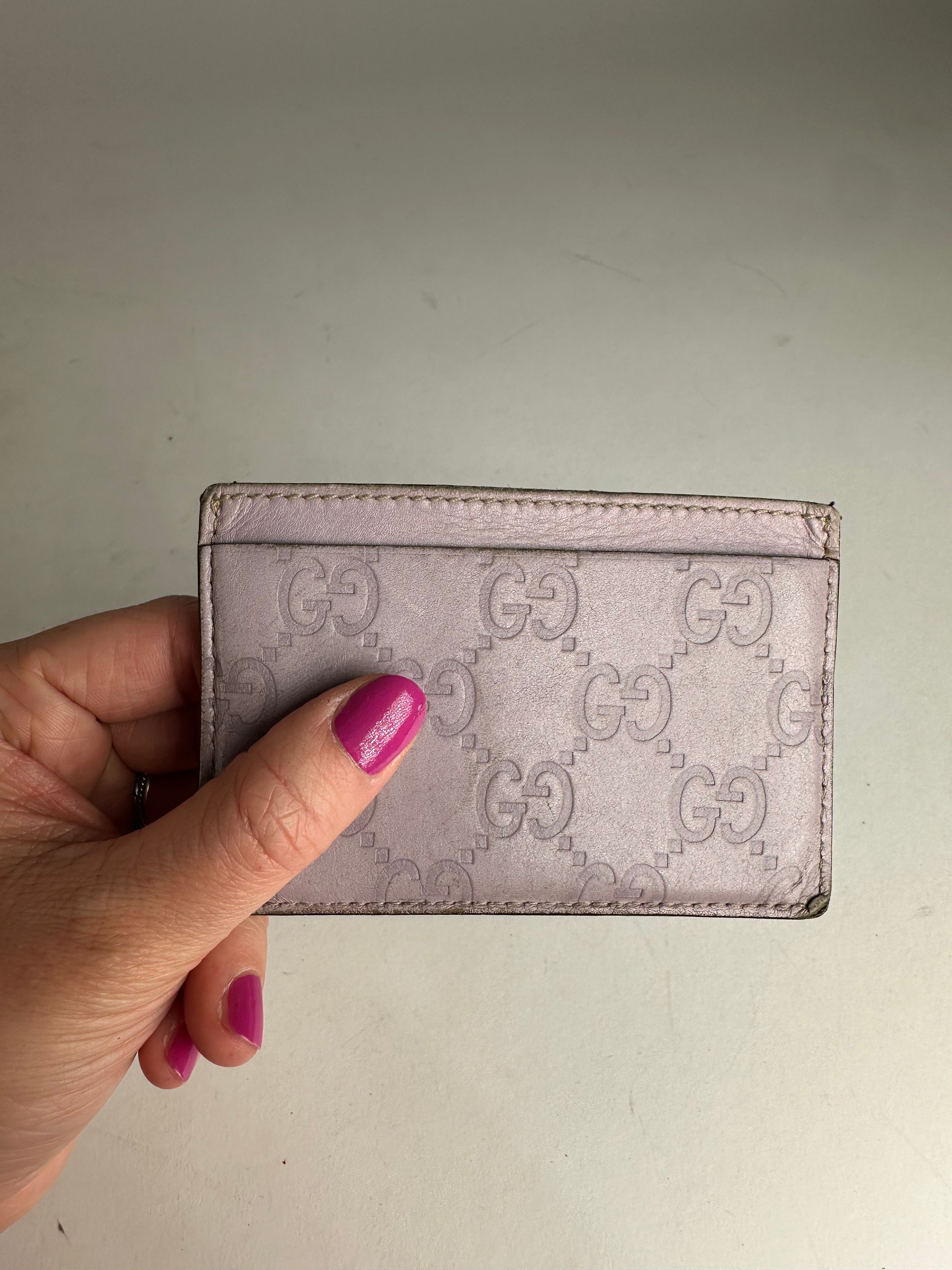 Gucci Vintage Leather Monogram Card Holder Purple Size ONE SIZE - 3 Thumbnail