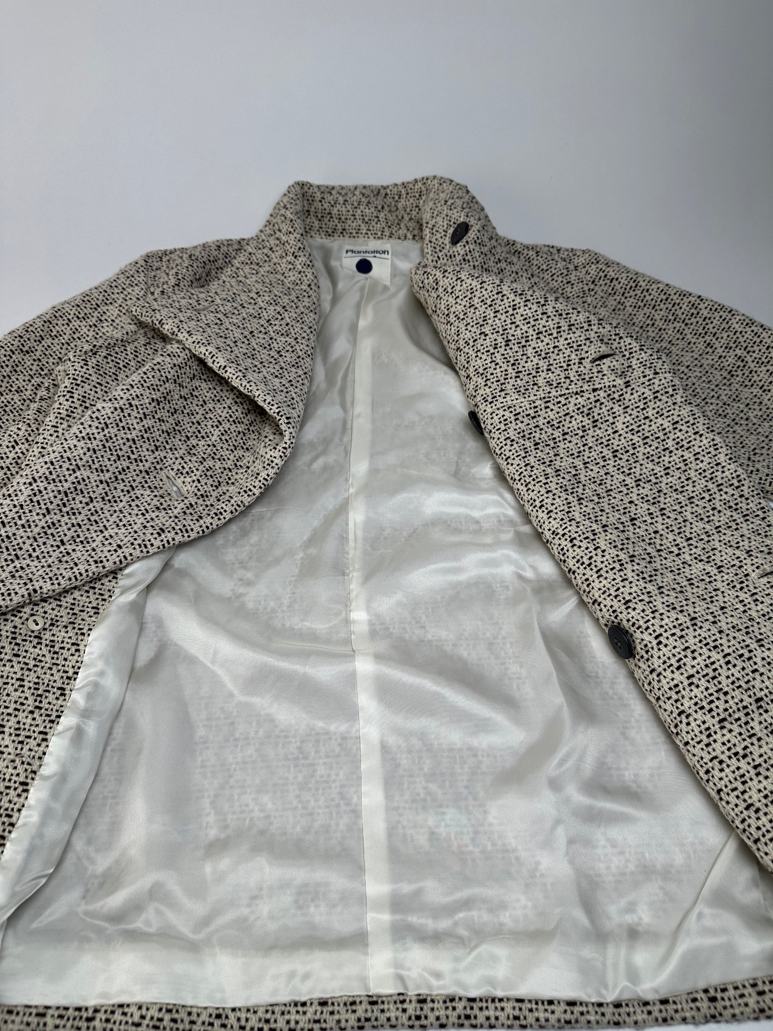 Issey Miyake Vintage Wool Coat Abstract White M Size M / US 6-8 / IT 42-44 - 6 Thumbnail