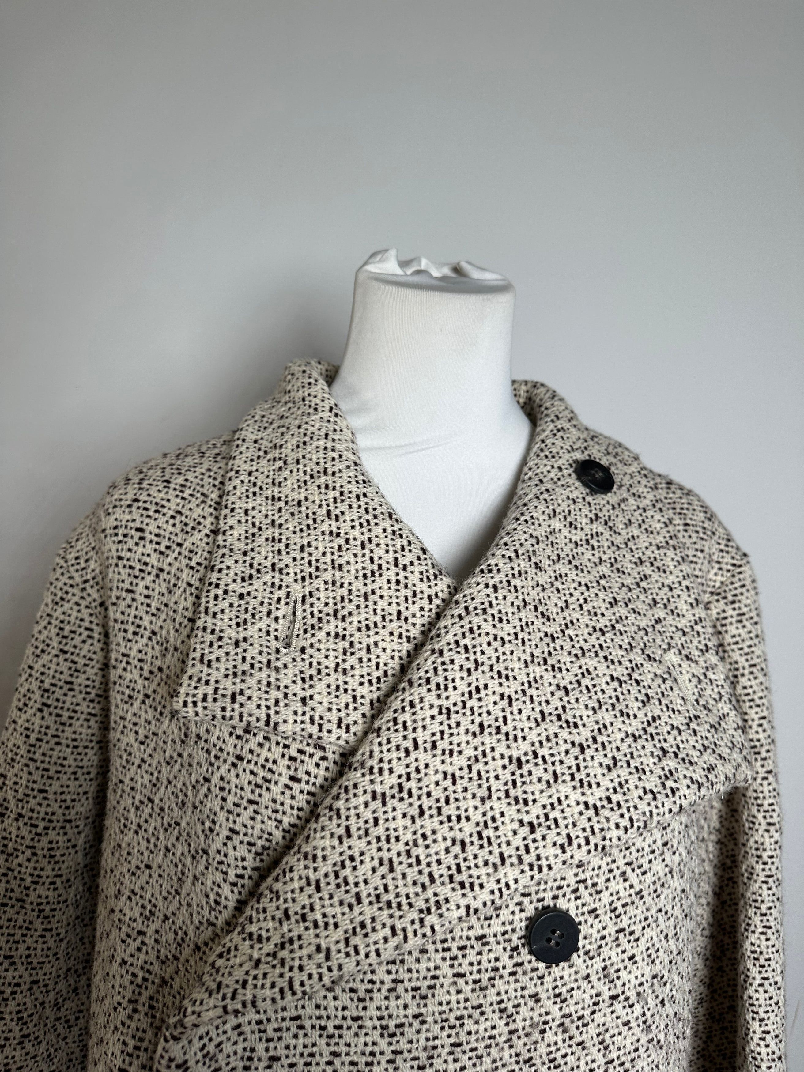 Issey Miyake Vintage Wool Coat Abstract White M Size M / US 6-8 / IT 42-44 - 4 Thumbnail