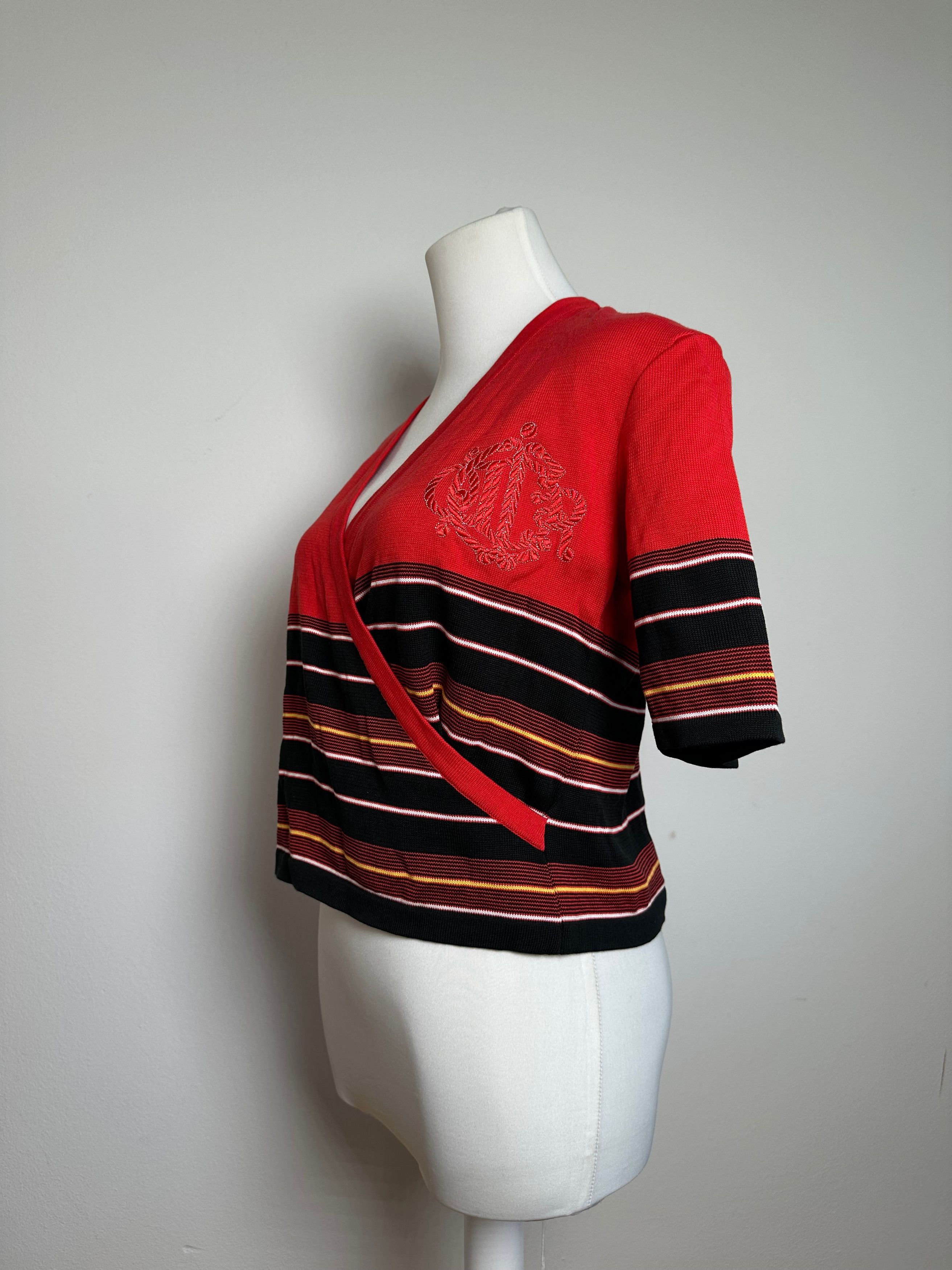 Dior Vintage Striped Top M Red Size M / US 6-8 / IT 42-44 - 2 Thumbnail