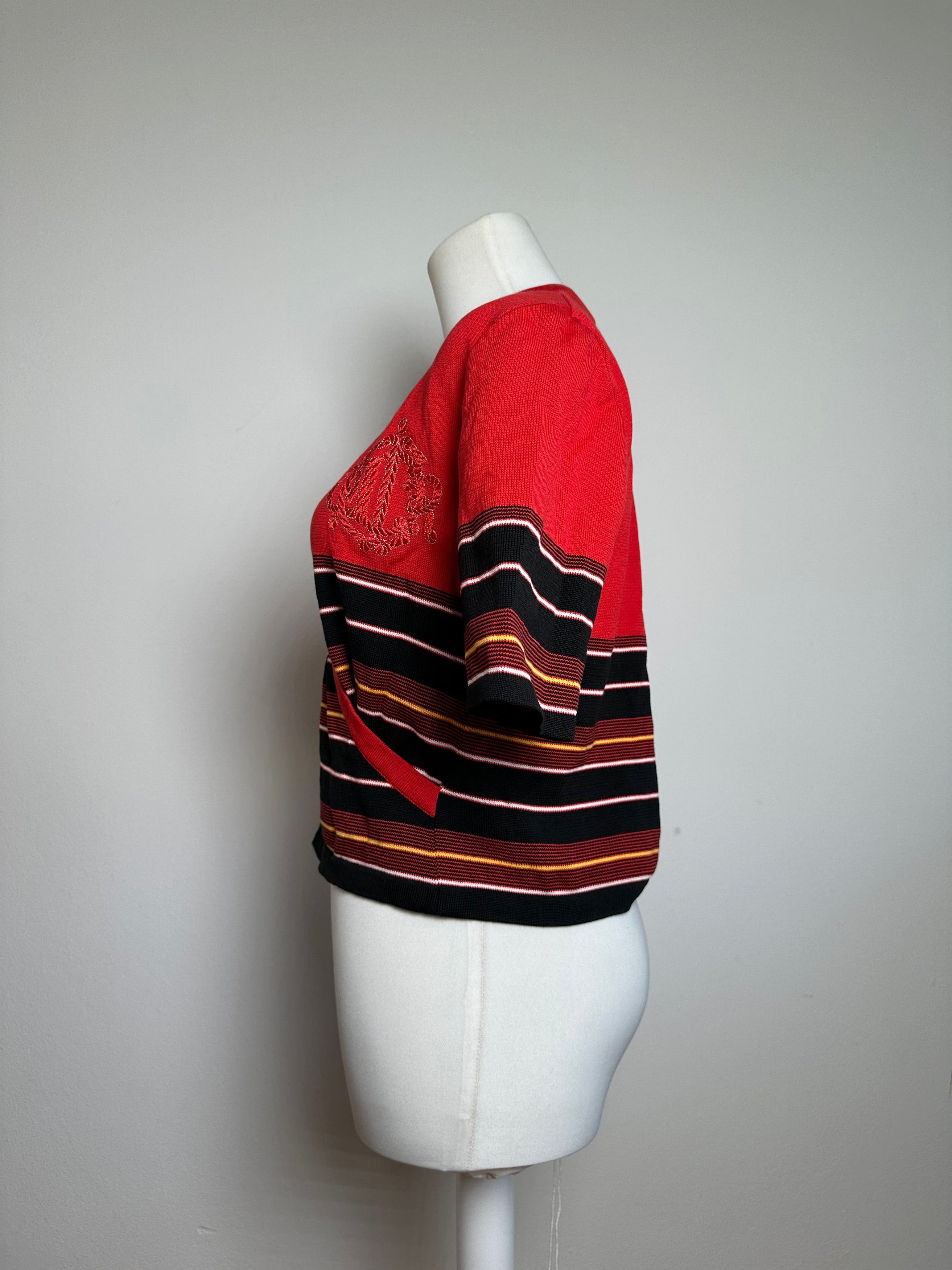 Dior Vintage Striped Top M Red Size M / US 6-8 / IT 42-44 - 3 Thumbnail
