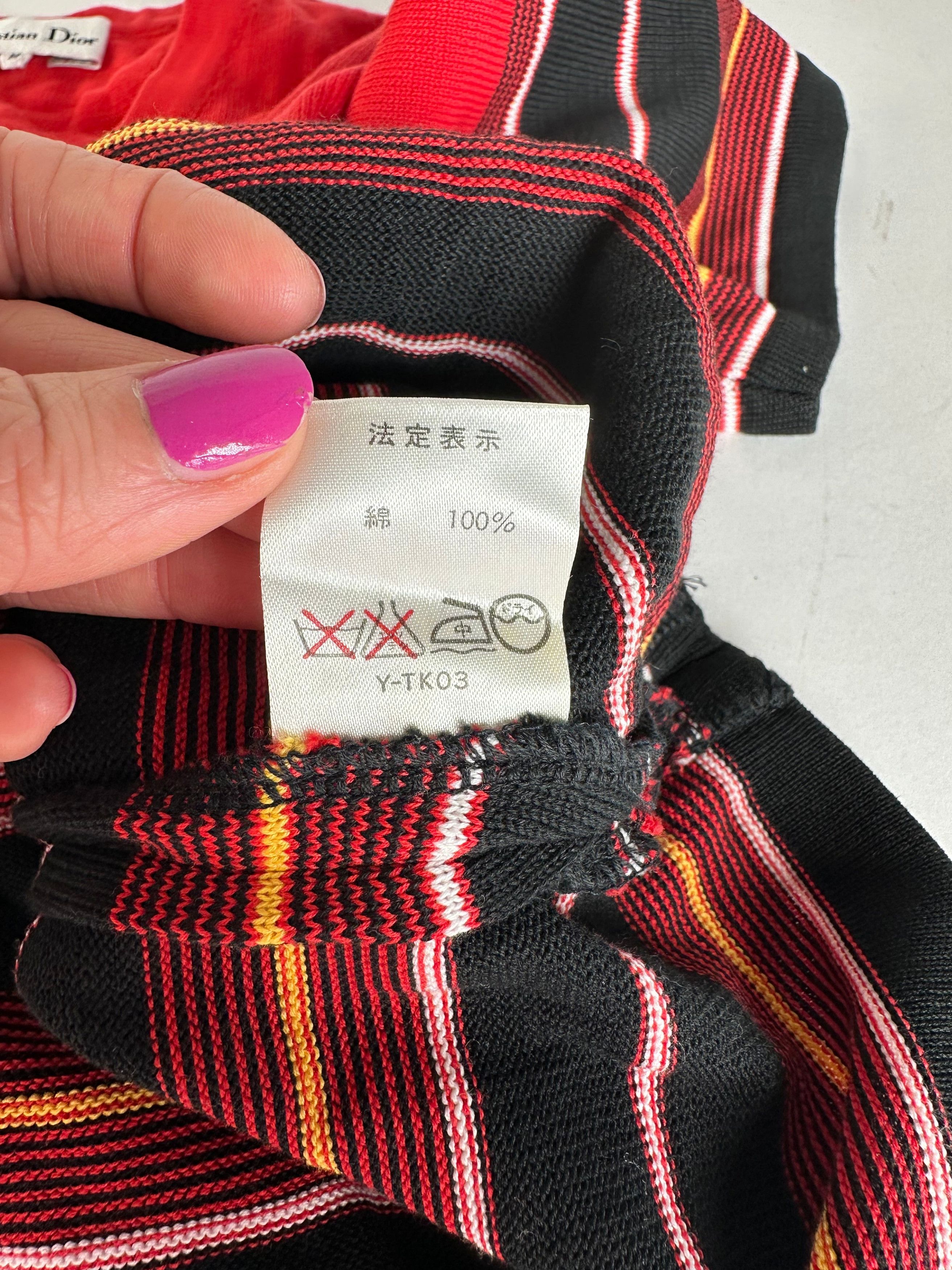 Dior Vintage Striped Top M Red Size M / US 6-8 / IT 42-44 - 12 Thumbnail