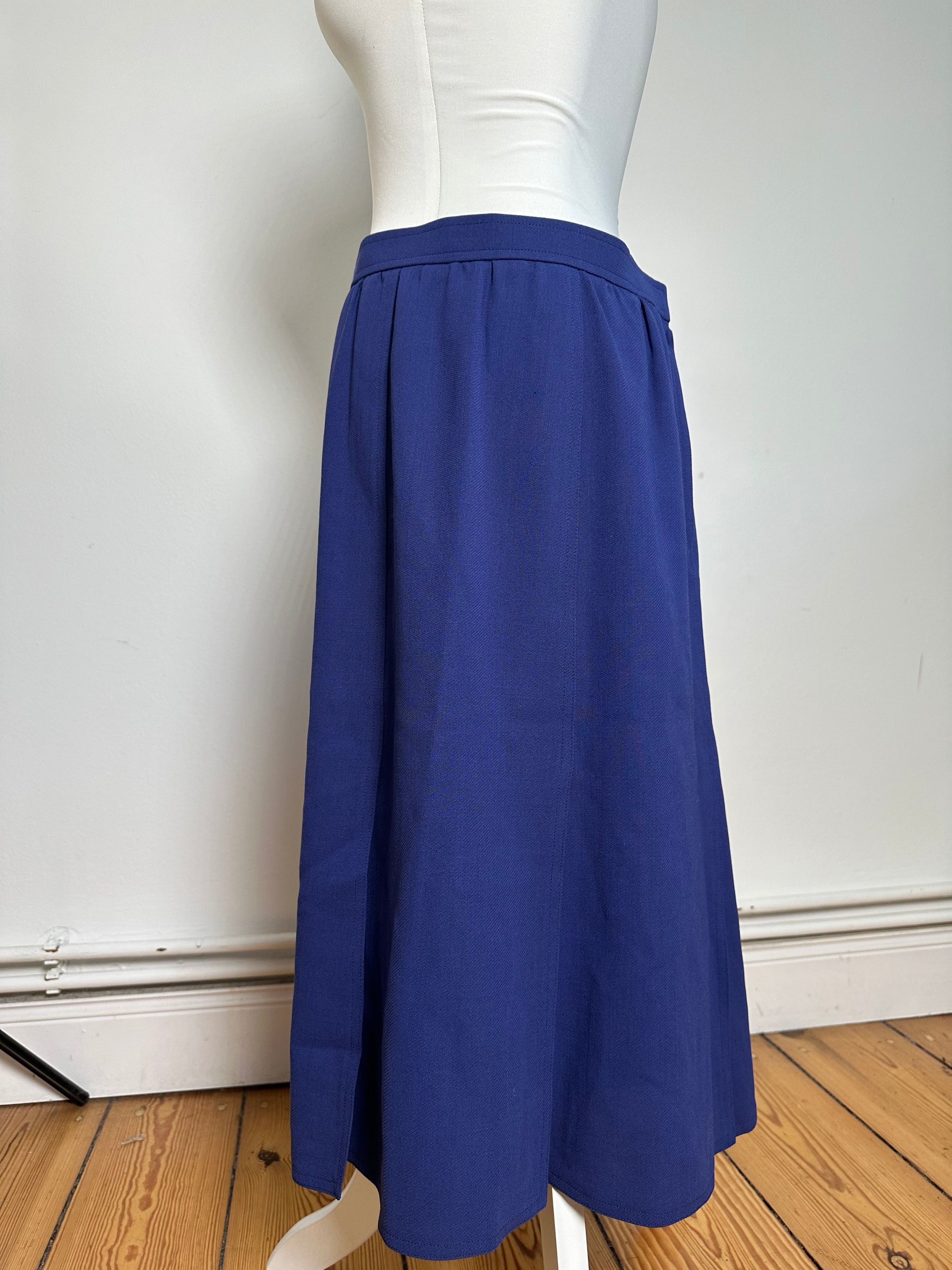 Chloe Vintage Wool Skirt Blue M Size 27" / US 4 / IT 40 - 2 Thumbnail